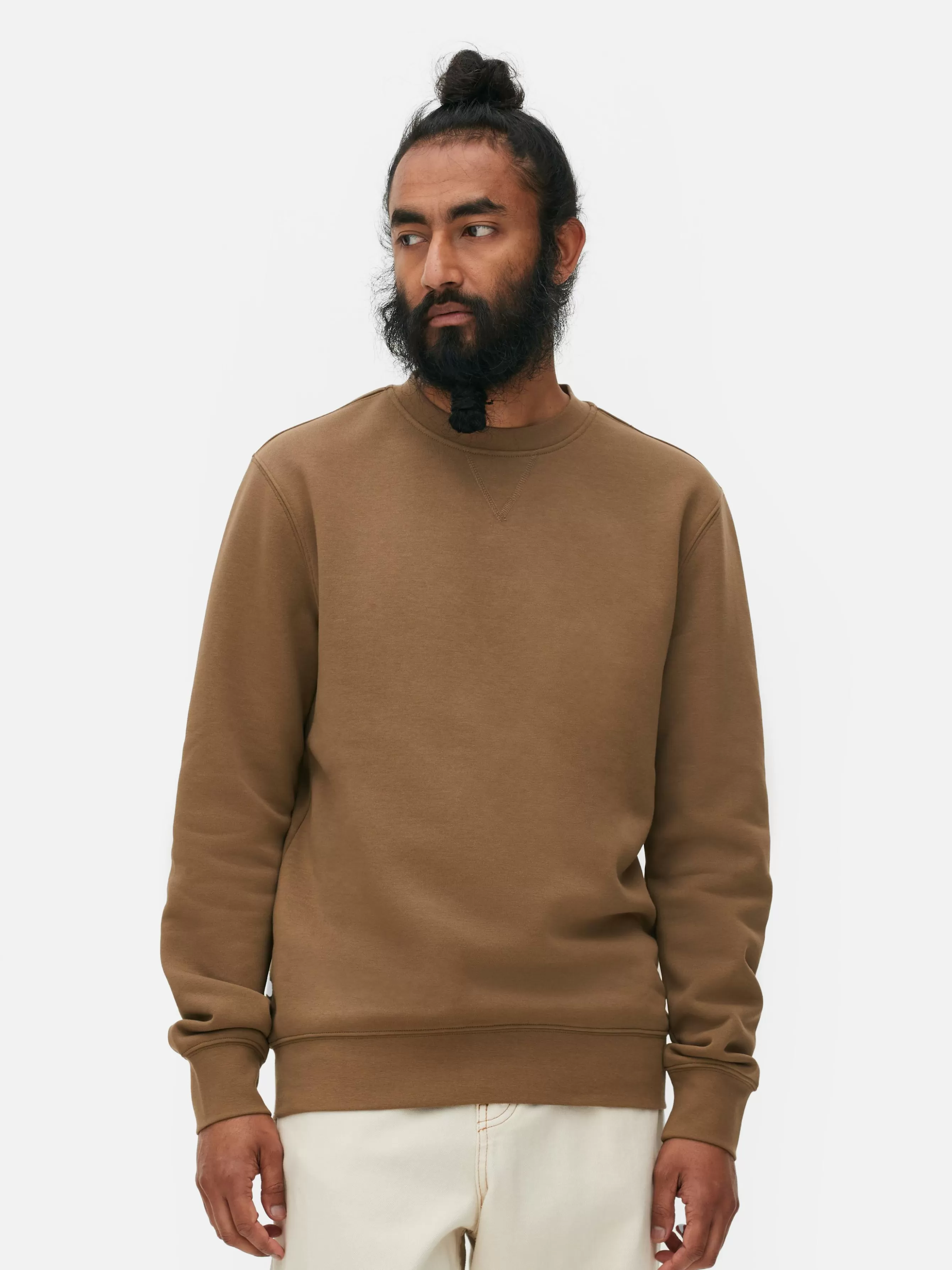 Online Primark Sweat-shirt à Col Ras-du-cou Marron clair