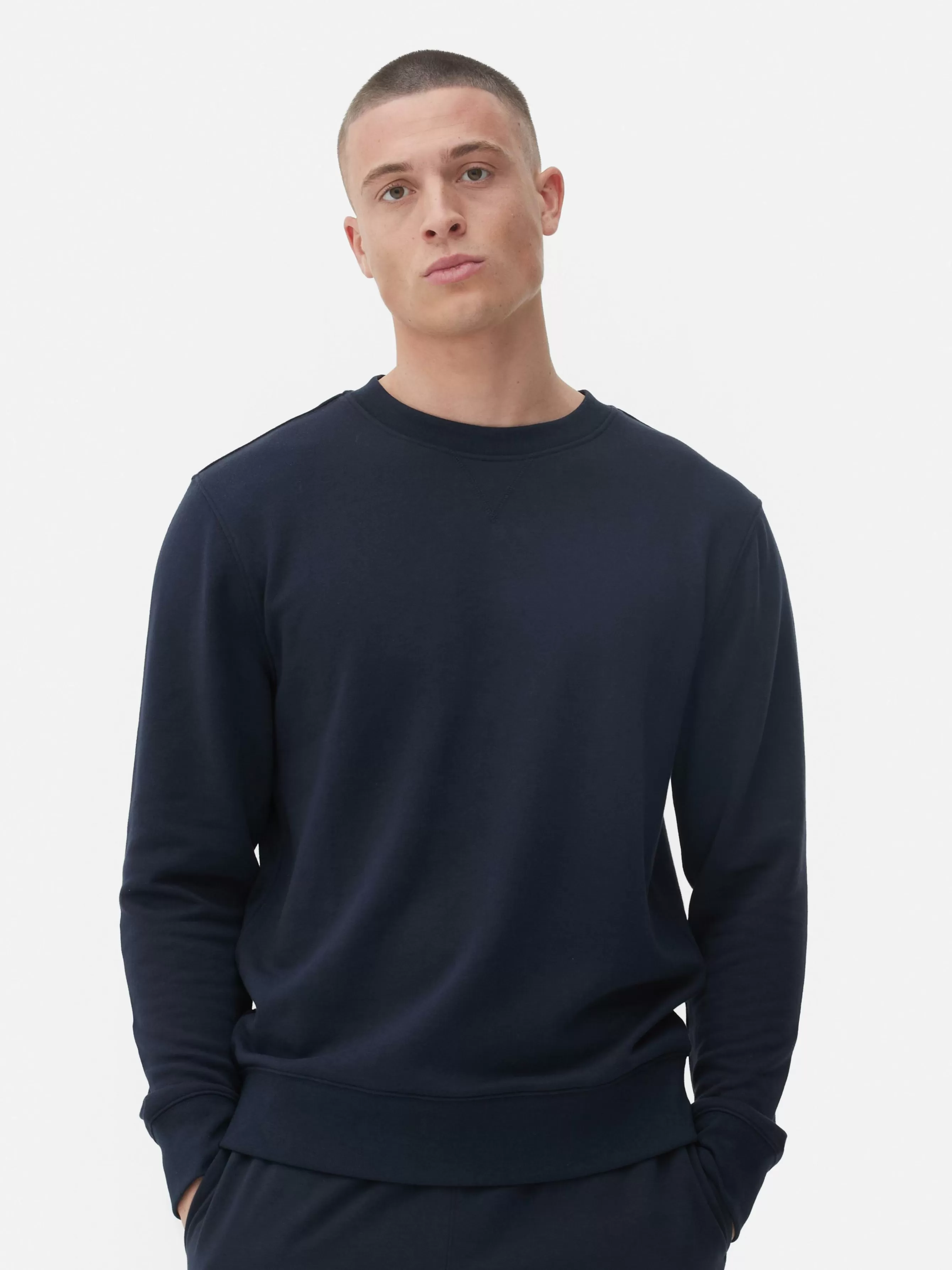 Sale Primark Sweat-shirt à Col Ras-du-cou Bleu marine