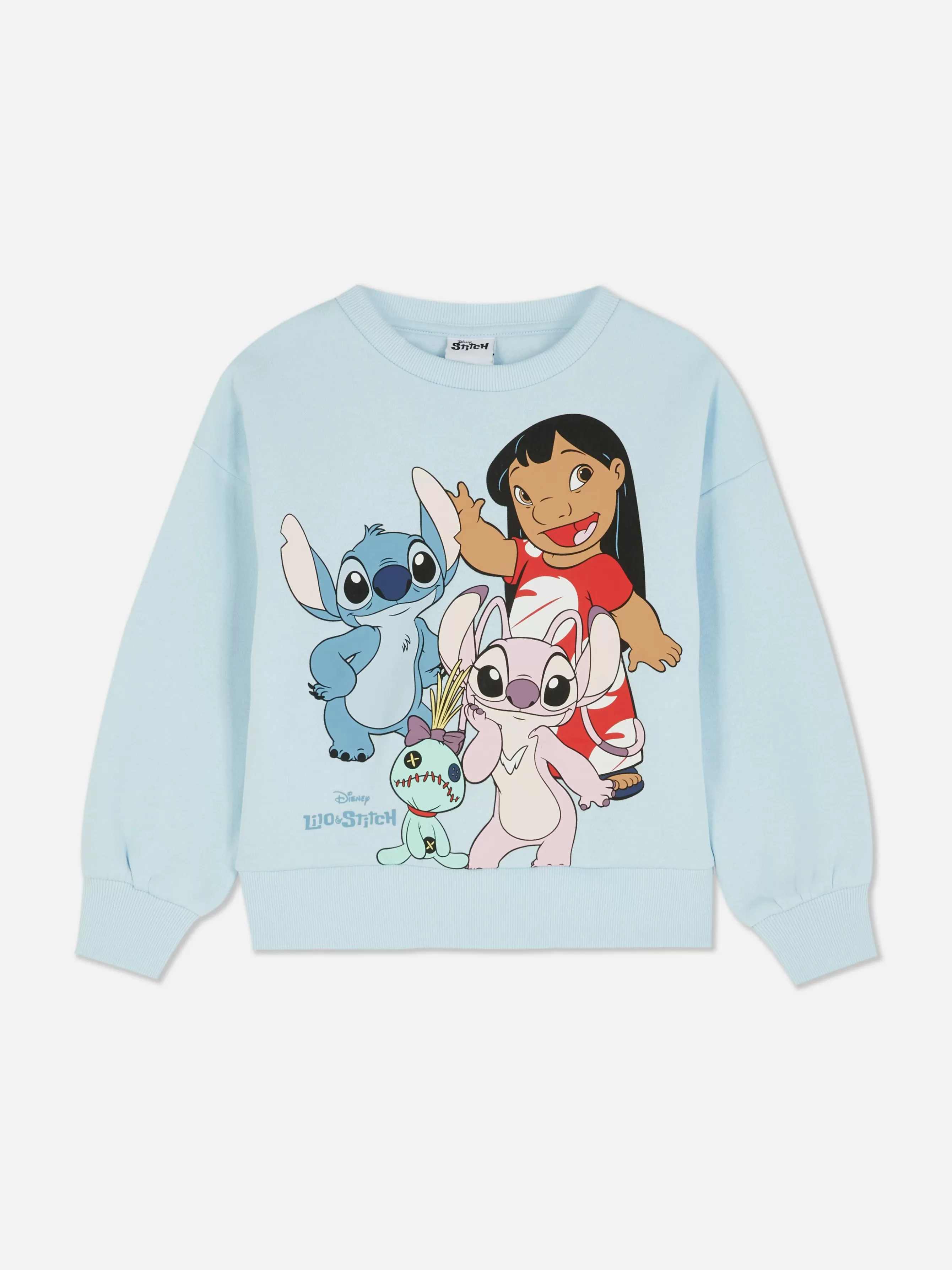 Best Sale Primark Sweat-shirt à Col Ras-du-cou Disney Lilo & Stitch Bleu clair