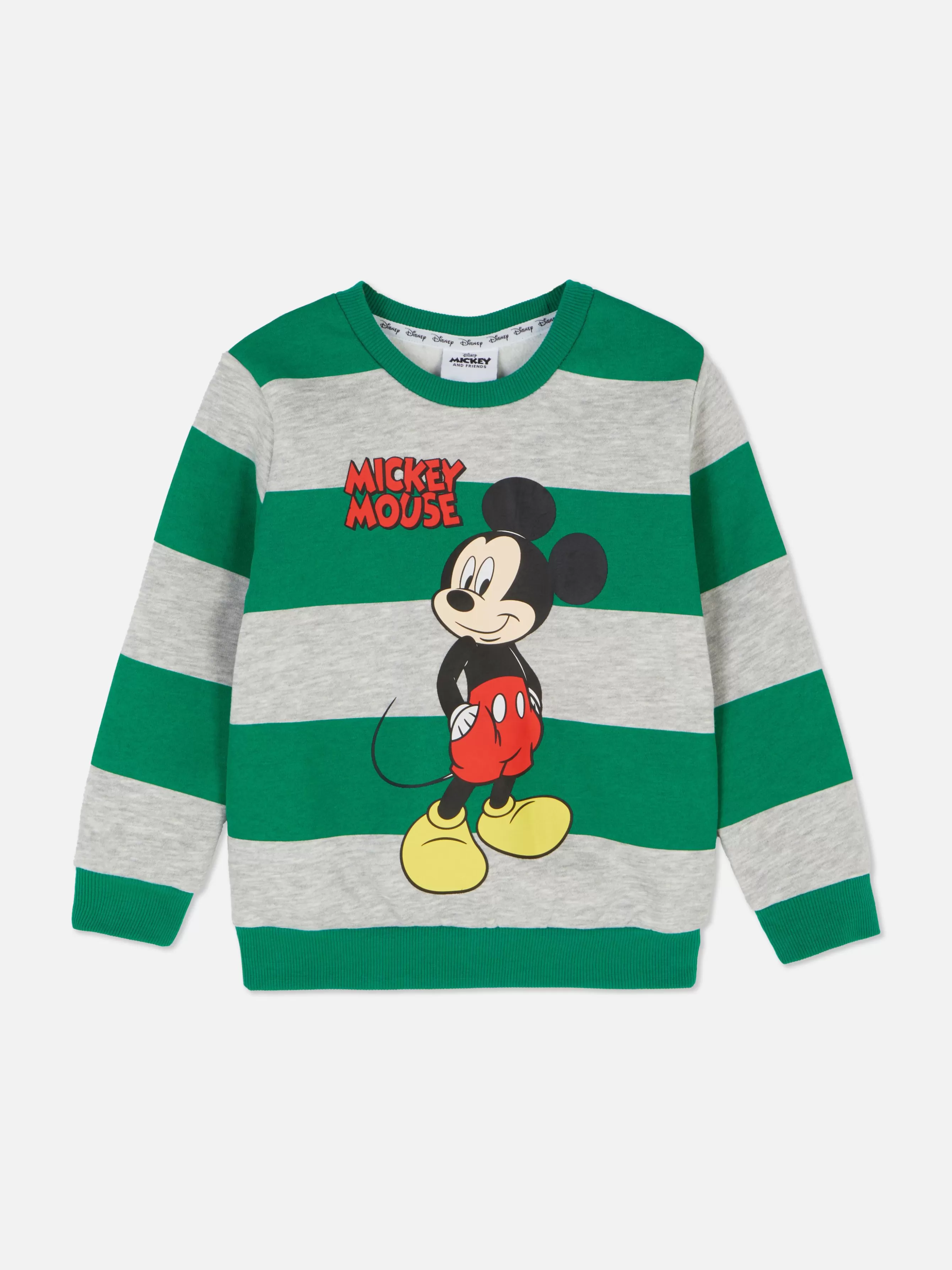 Online Primark Sweat-shirt à Col Ras-du-cou Et Rayures Disney Mickey Mouse Vert