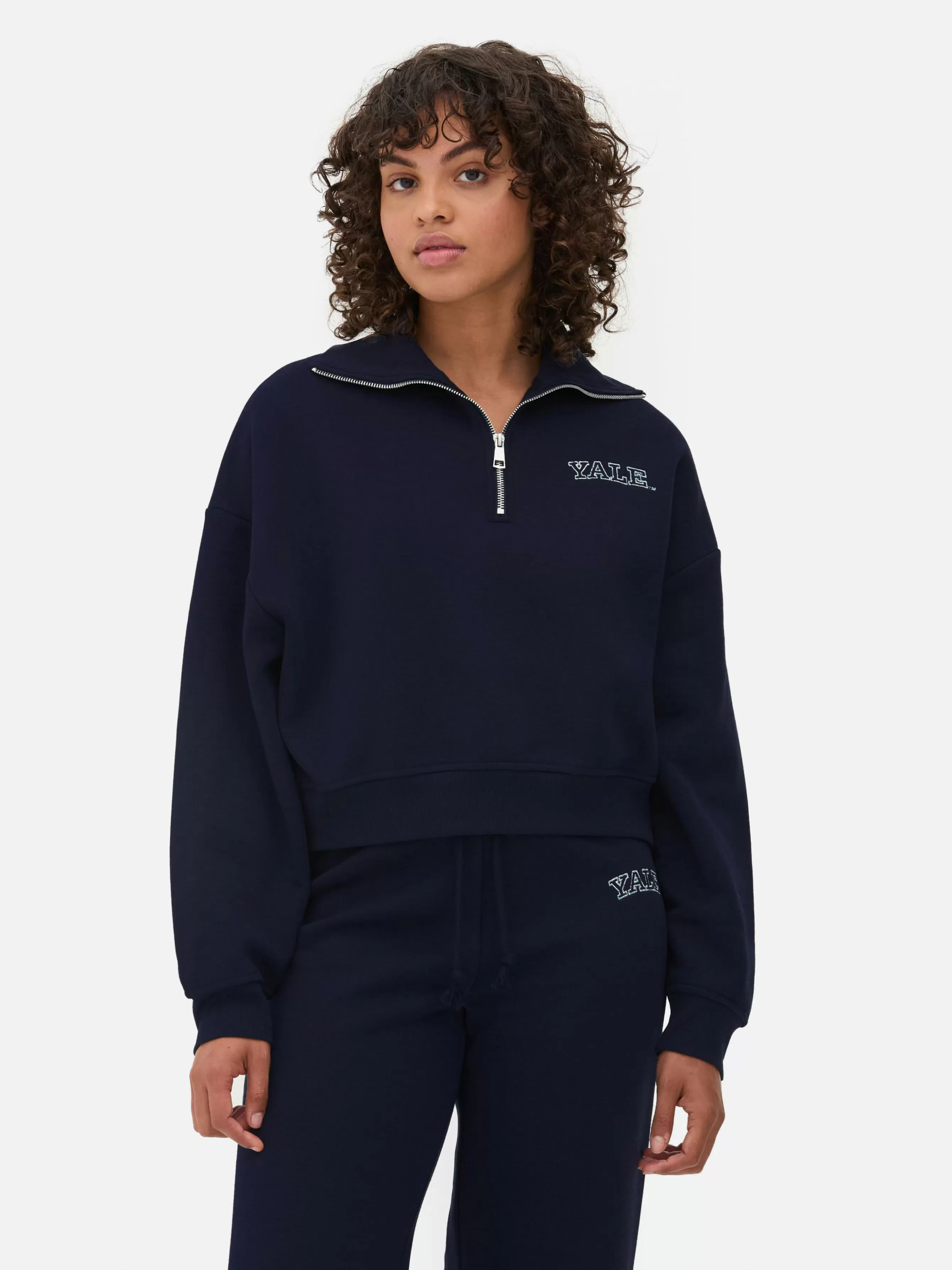 Cheap Primark Sweat-shirt à Col Zippé à Coordonner Yale Bleu marine