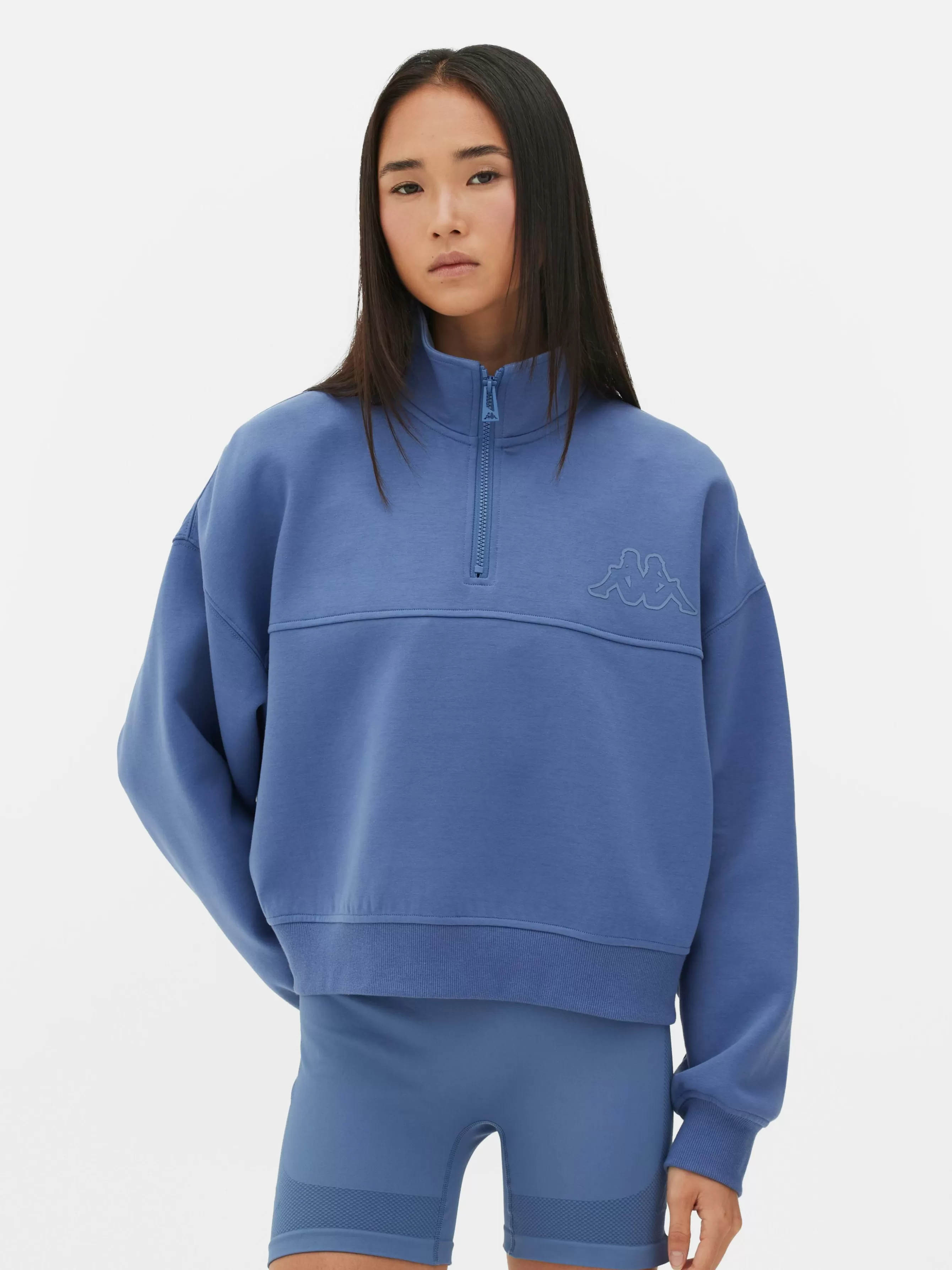 Outlet Primark Sweat-shirt à Col Zippé Kappa X Bleu