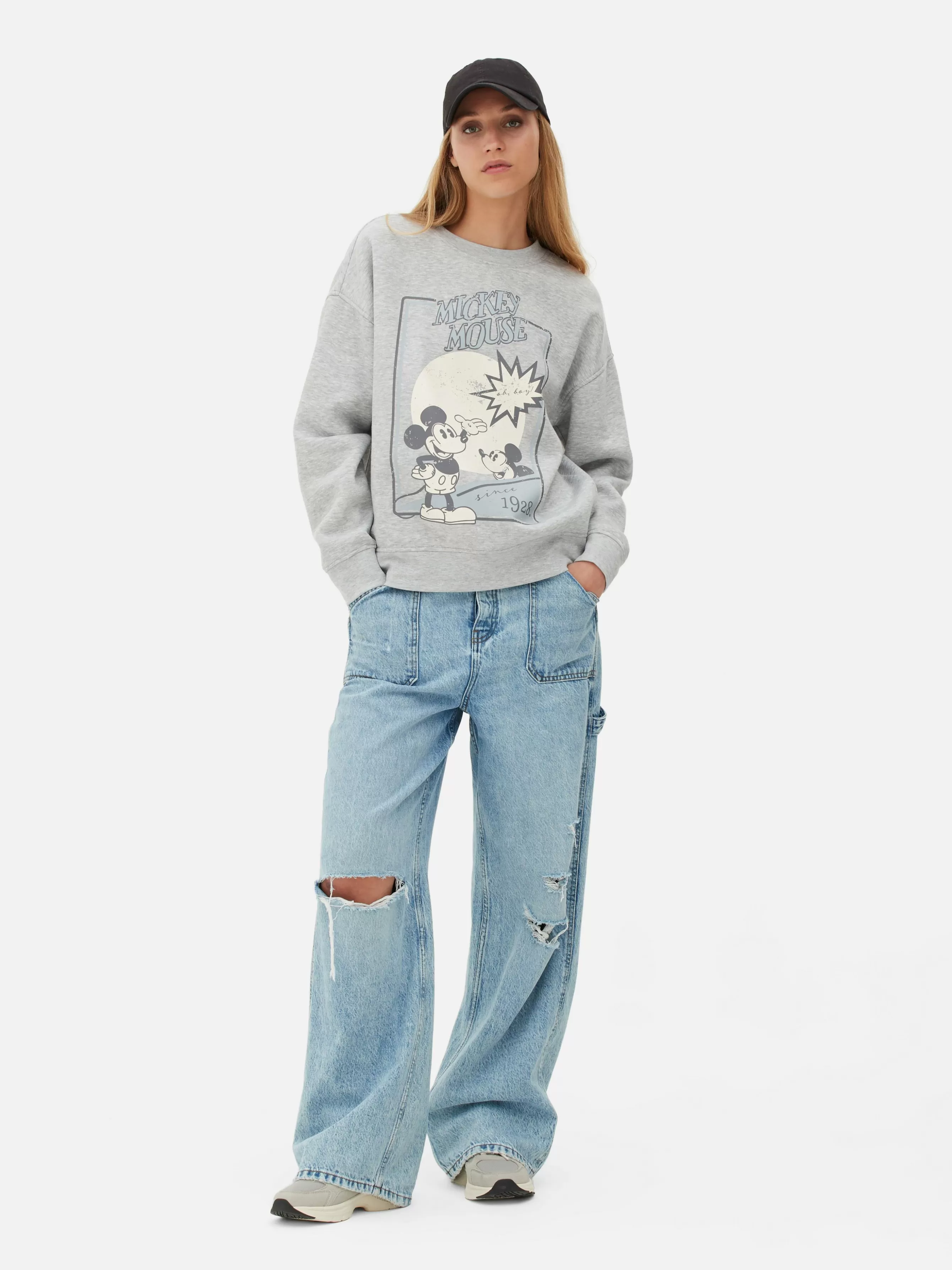 Flash Sale Primark Sweat-shirt à Motif Esquisse Disney Mickey Mouse Gris