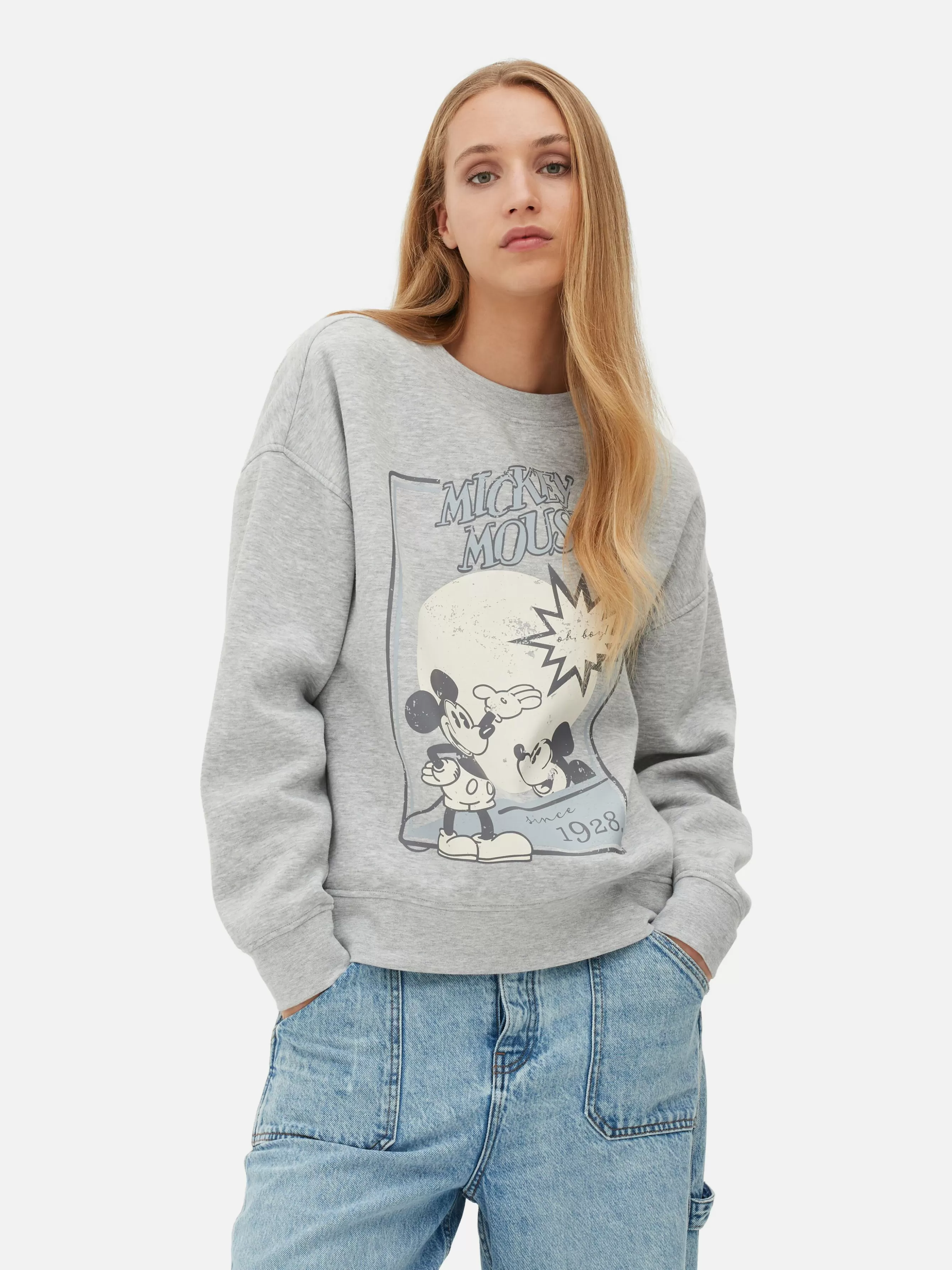 Flash Sale Primark Sweat-shirt à Motif Esquisse Disney Mickey Mouse Gris