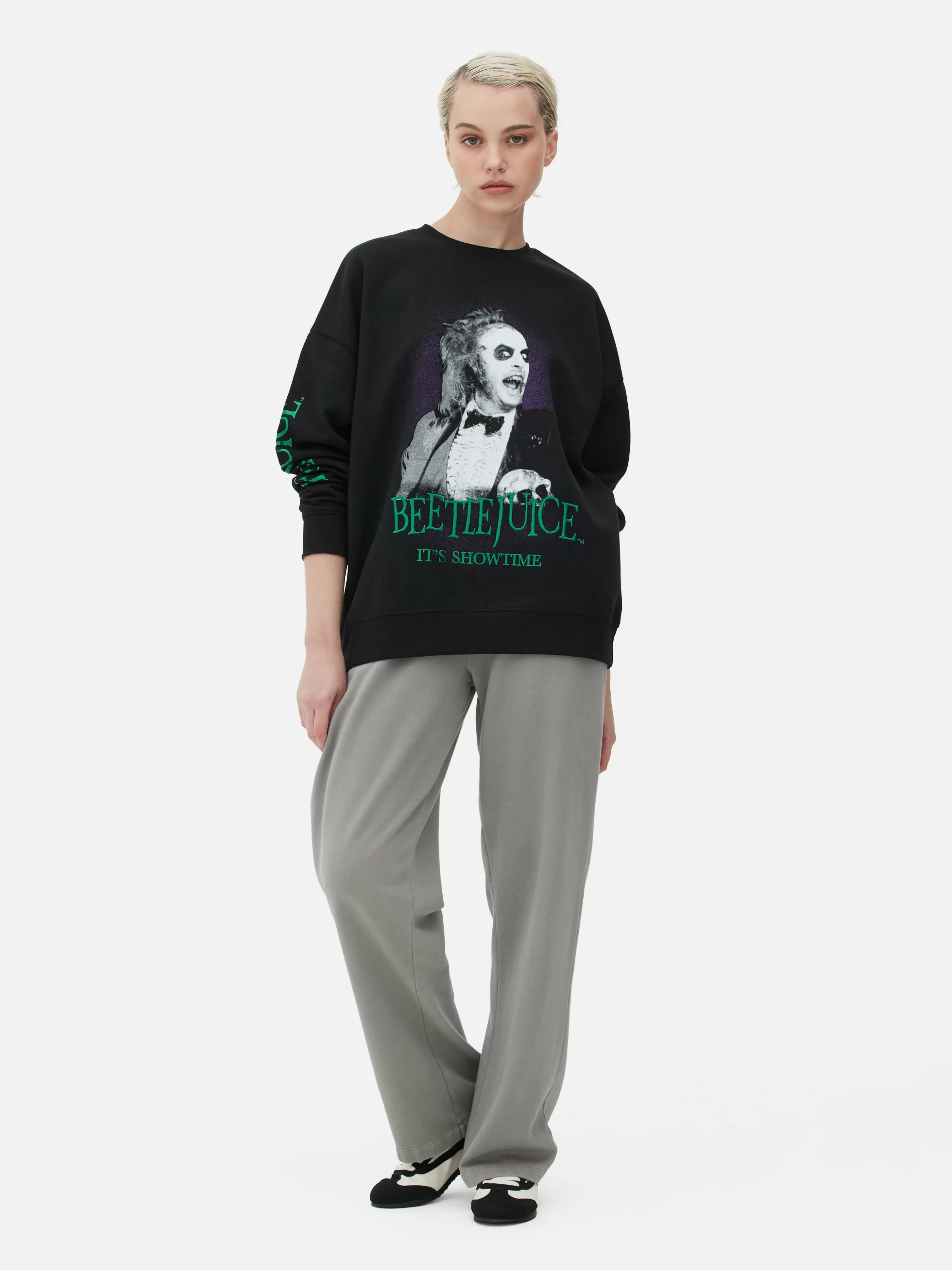 Sale Primark Sweat-shirt à Motif Personnage Beetlejuice Noir