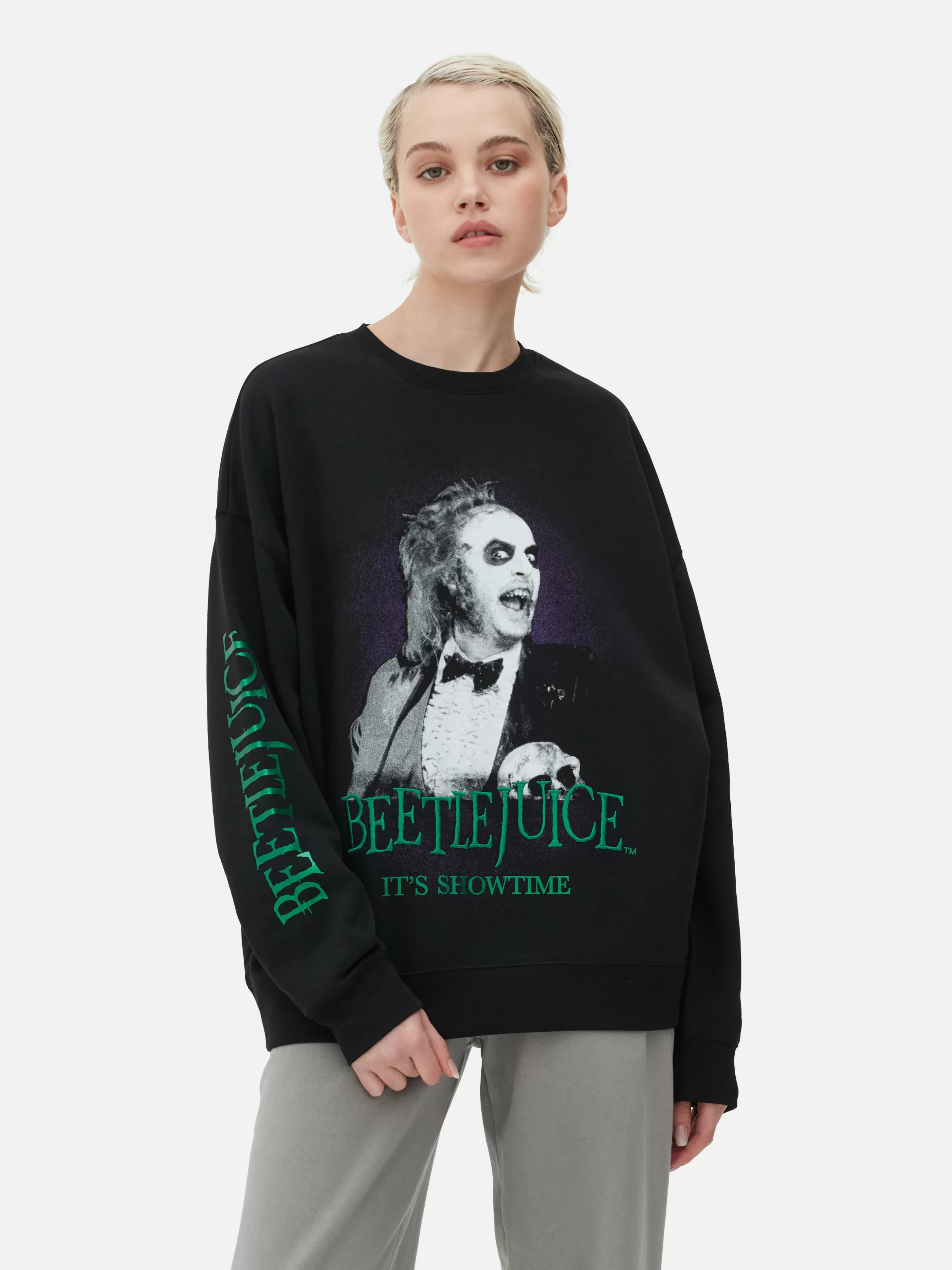 Sale Primark Sweat-shirt à Motif Personnage Beetlejuice Noir