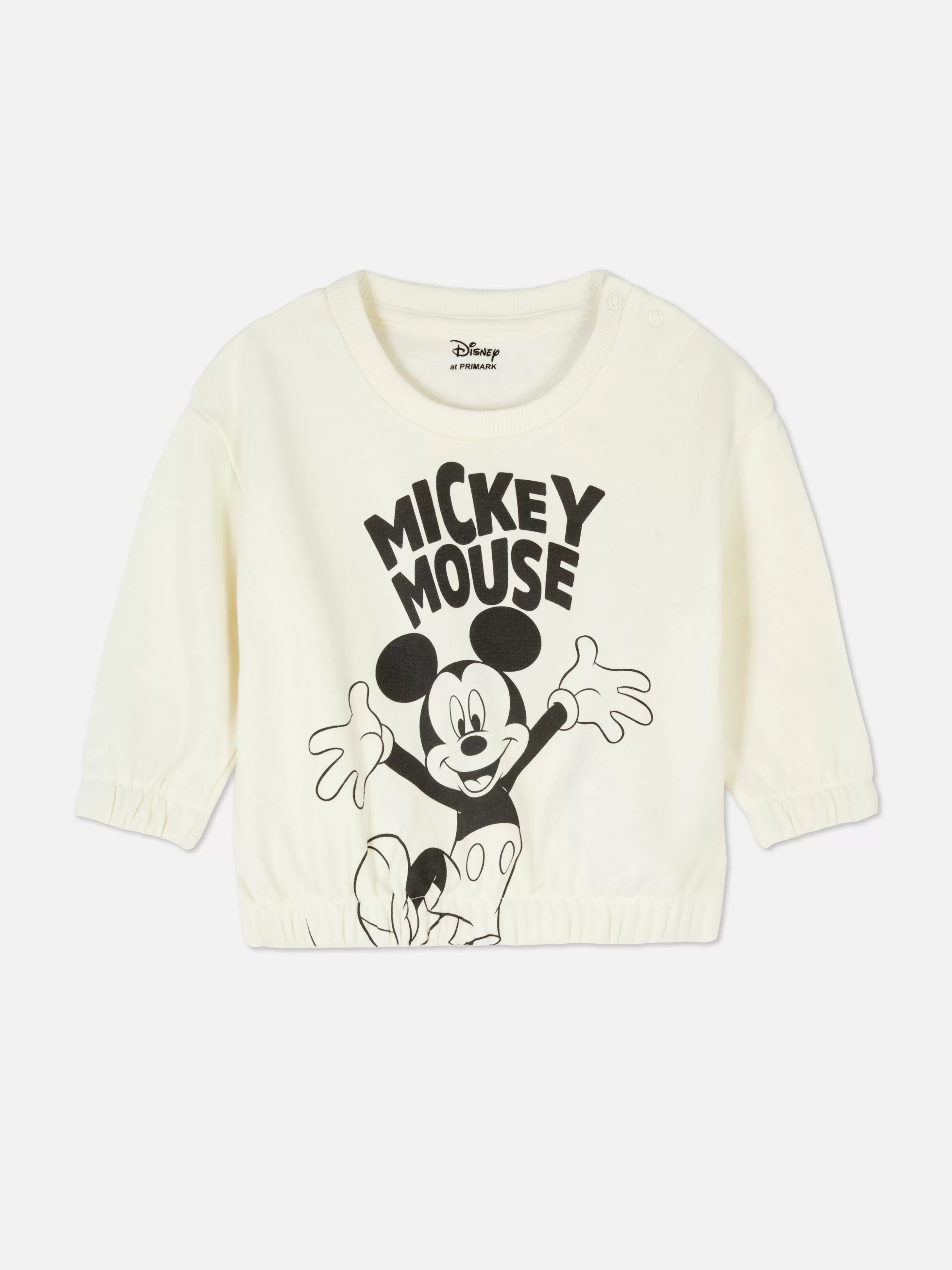 Fashion Primark Sweat-shirt à Ourlet élastique Disney Mickey Mouse Écru