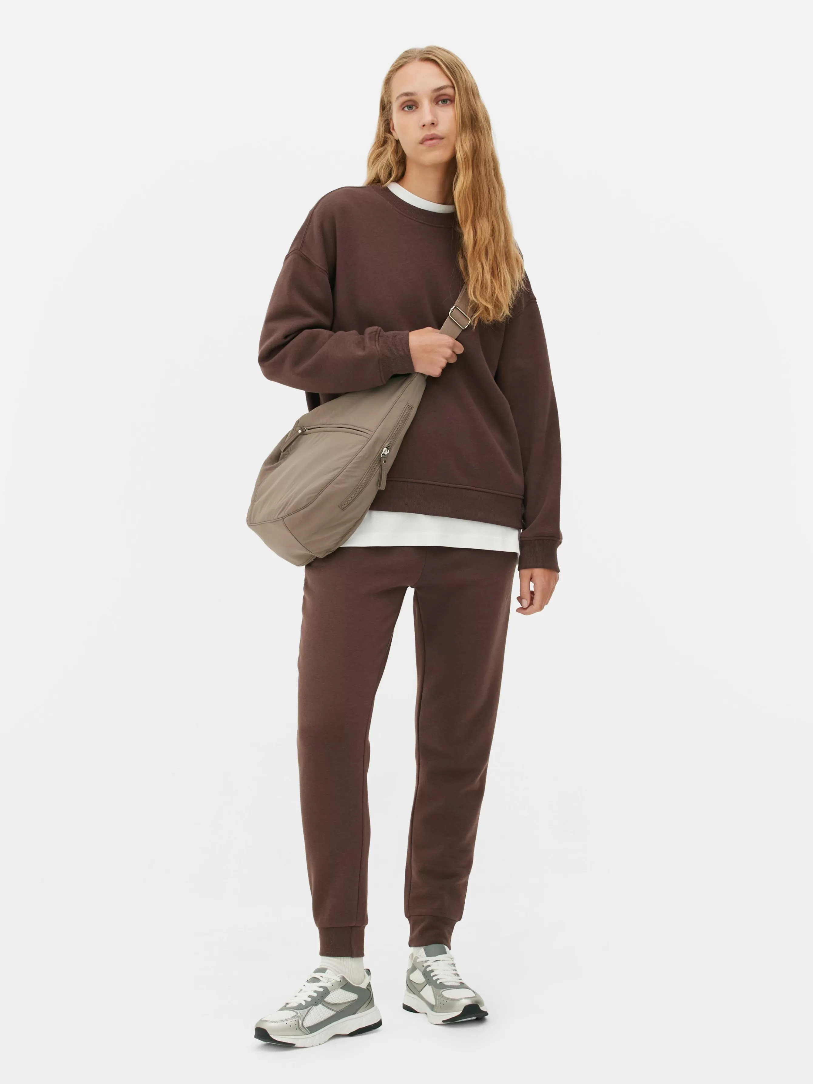 New Primark Sweat-shirt Col Ras-du-cou Essential Chocolat