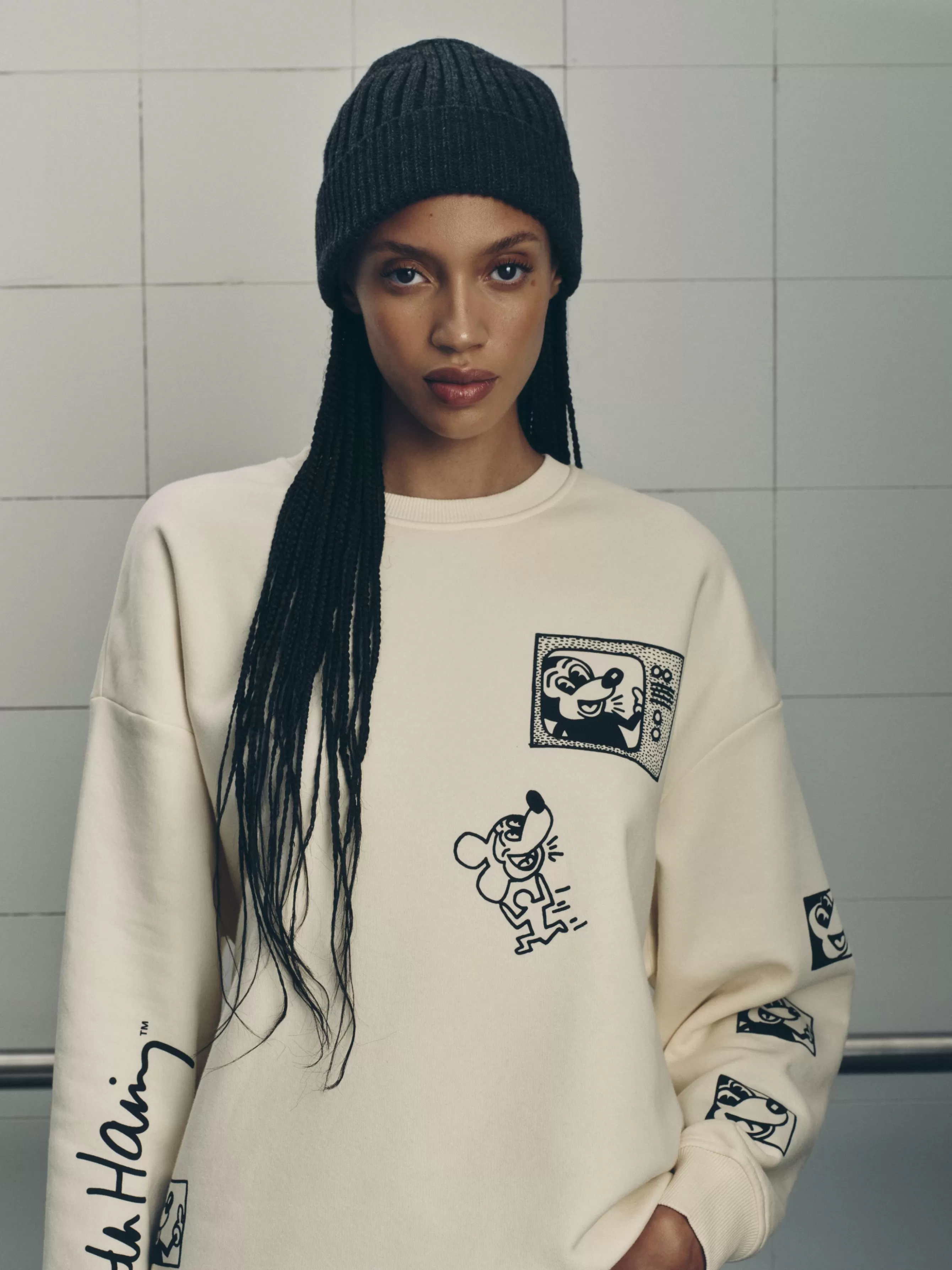 Discount Primark Sweat-shirt Disney Mickey Mouse X Keith Haring Crème