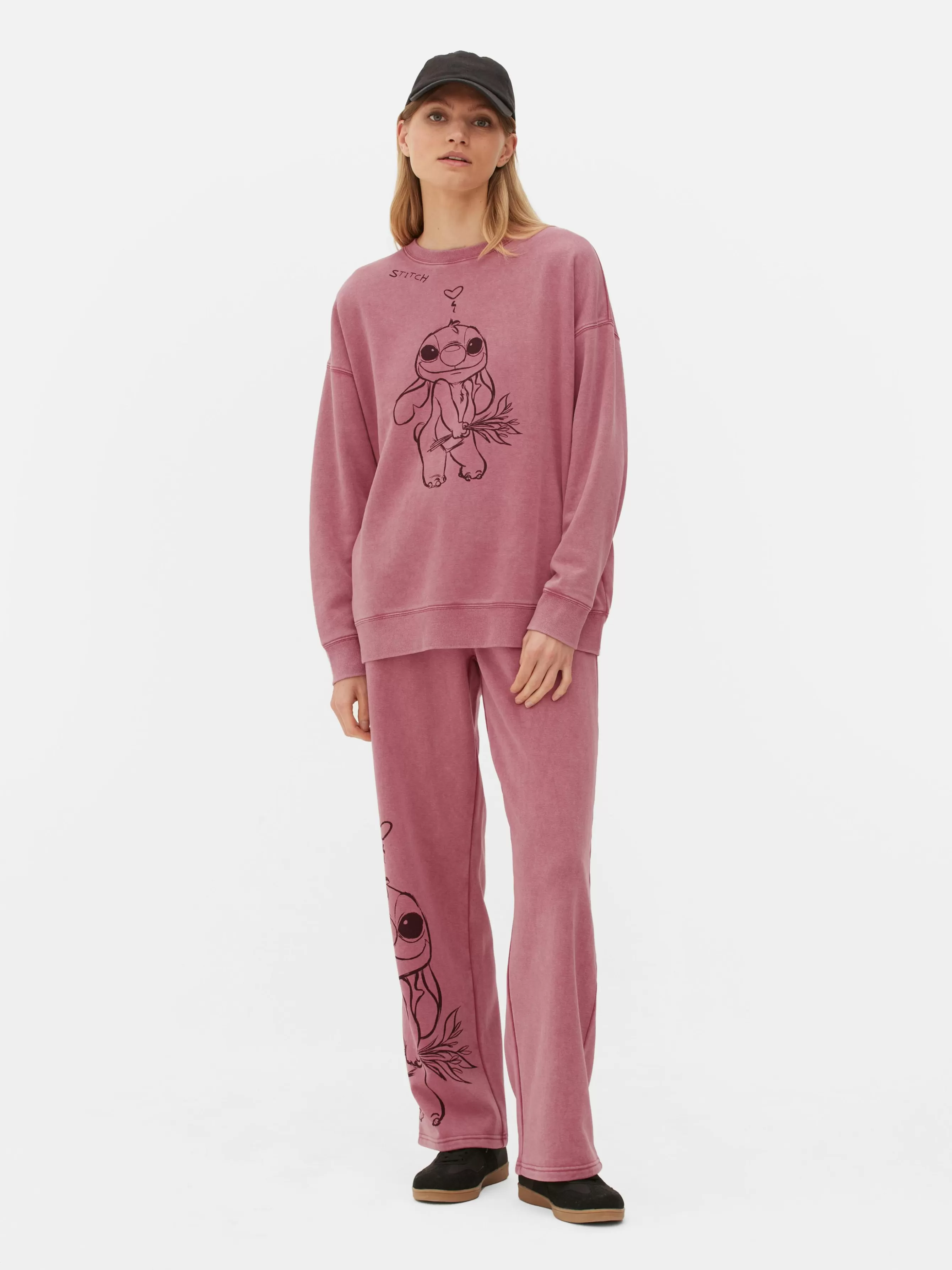 Best Sale Primark Sweat-shirt Disney Stitch à Coordonner Rose