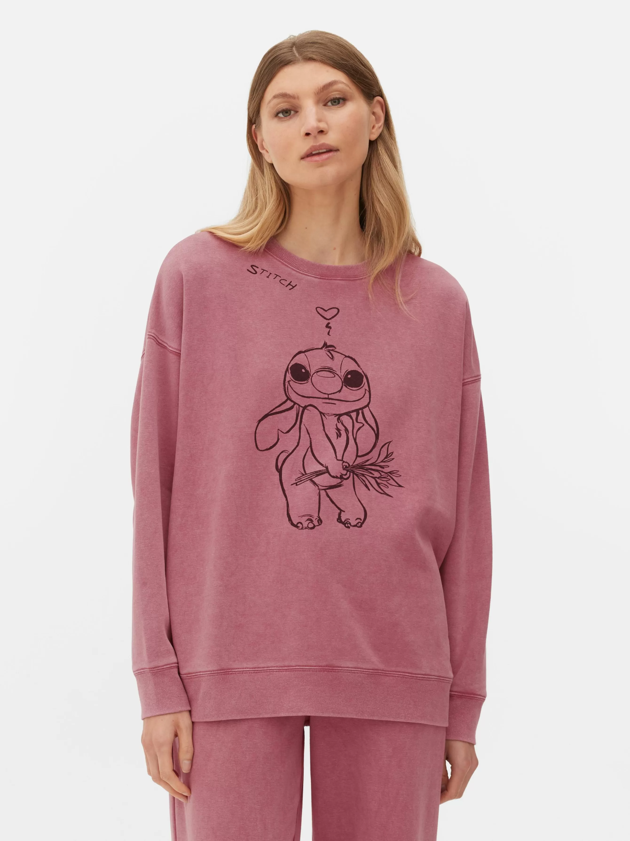 Best Sale Primark Sweat-shirt Disney Stitch à Coordonner Rose