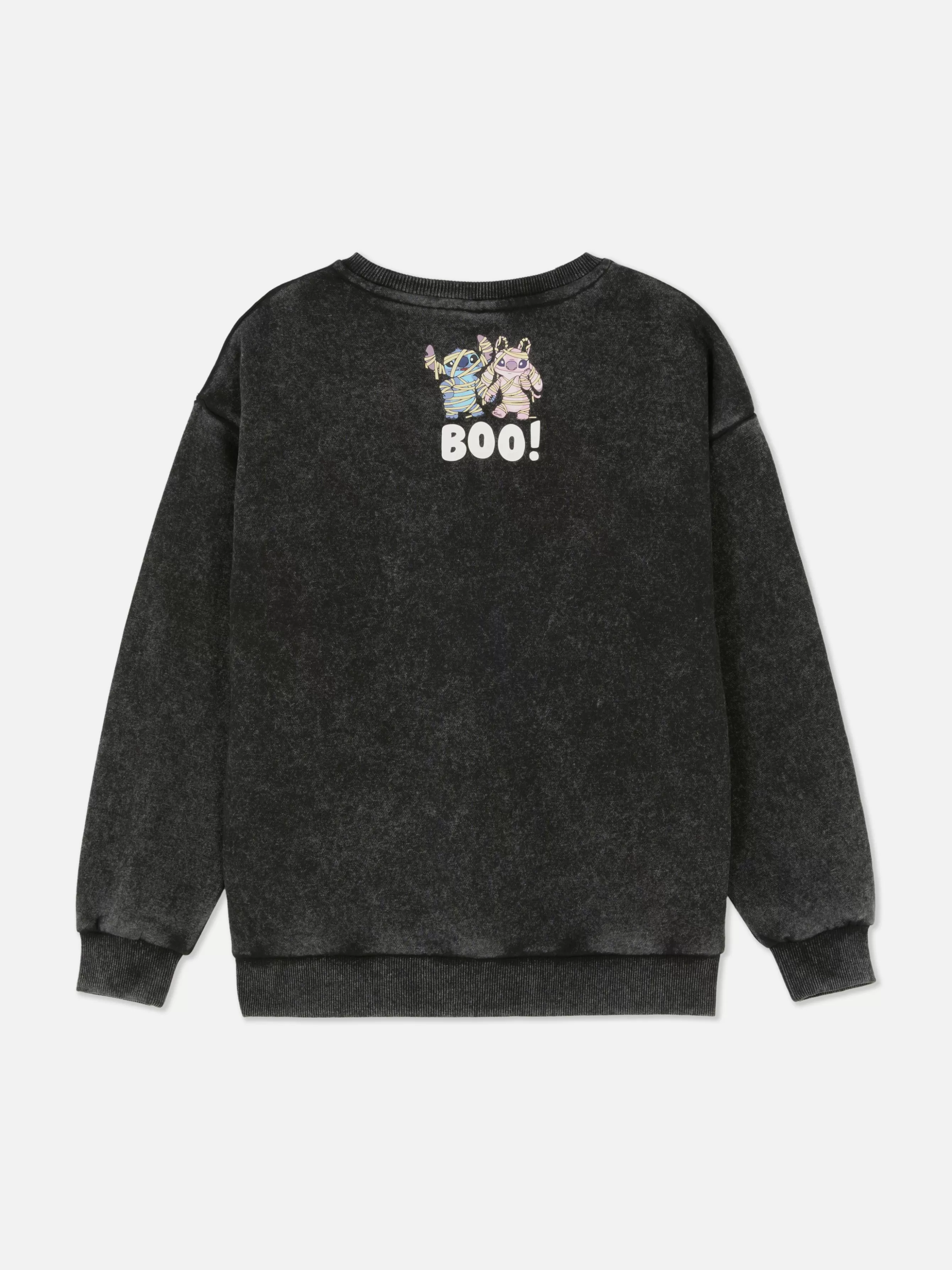 Hot Primark Sweat-shirt Délavé à L'acide Disney Lilo & Stitch Anthracite