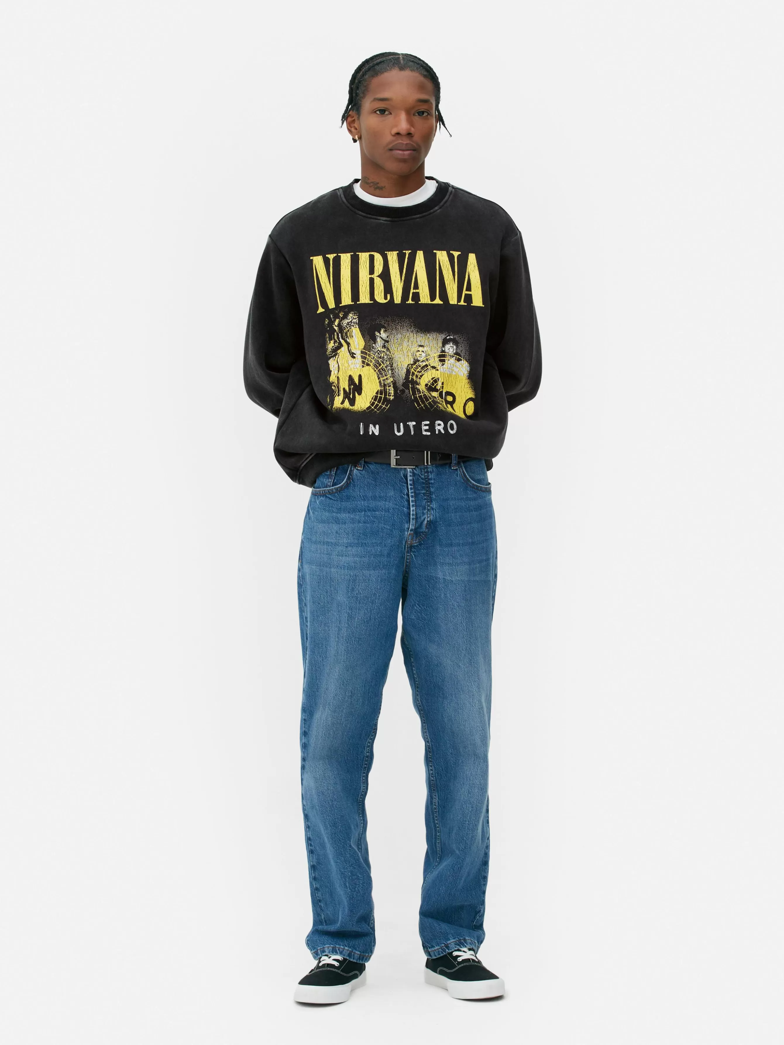 Store Primark Sweat-shirt Délavé Nirvana Anthracite