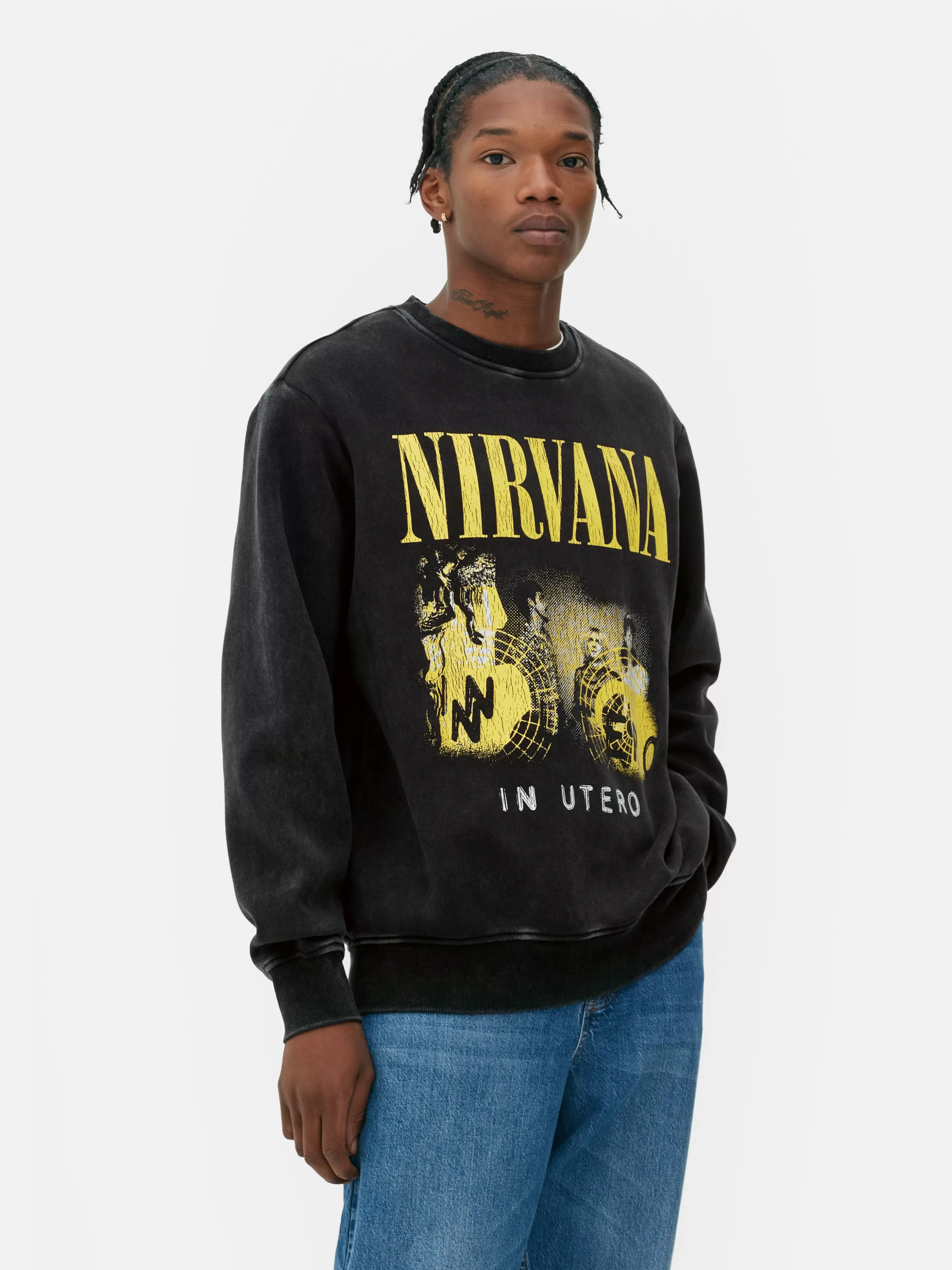 Store Primark Sweat-shirt Délavé Nirvana Anthracite