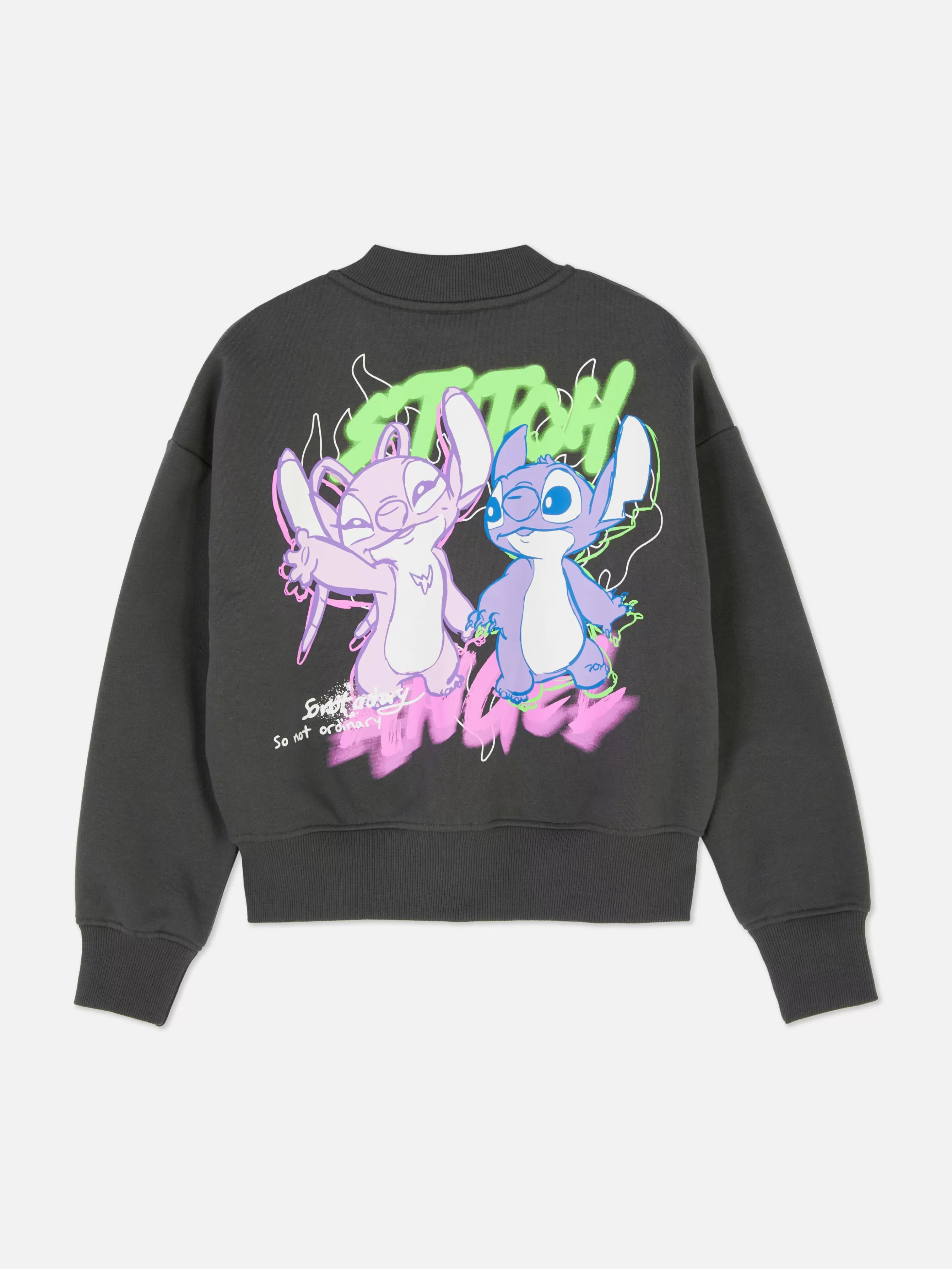 Best Primark Sweat-shirt Graffiti Disney Lilo & Stitch Angel Anthracite