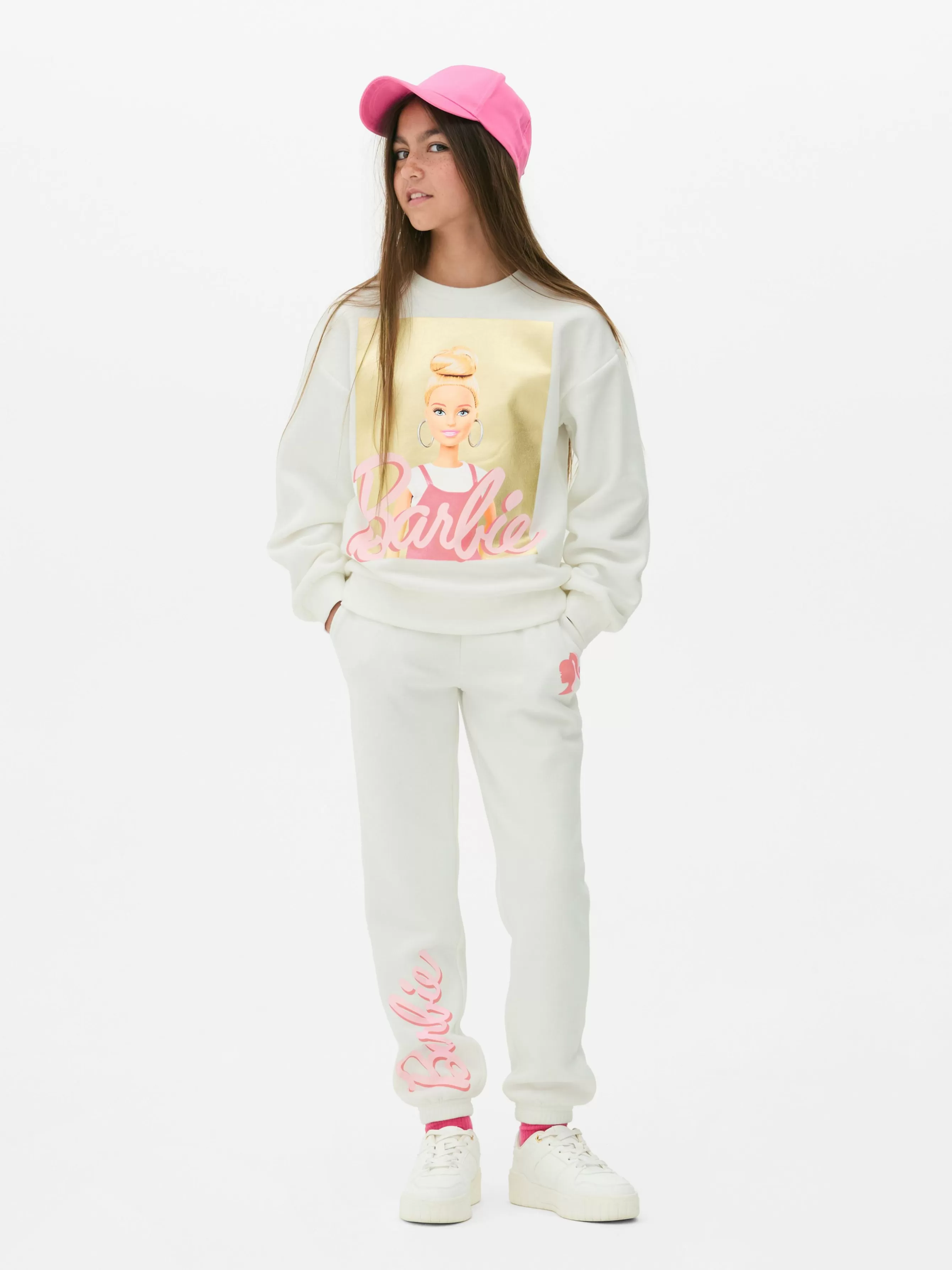 Discount Primark Sweat-shirt Graphique Barbie à Coordonner Écru