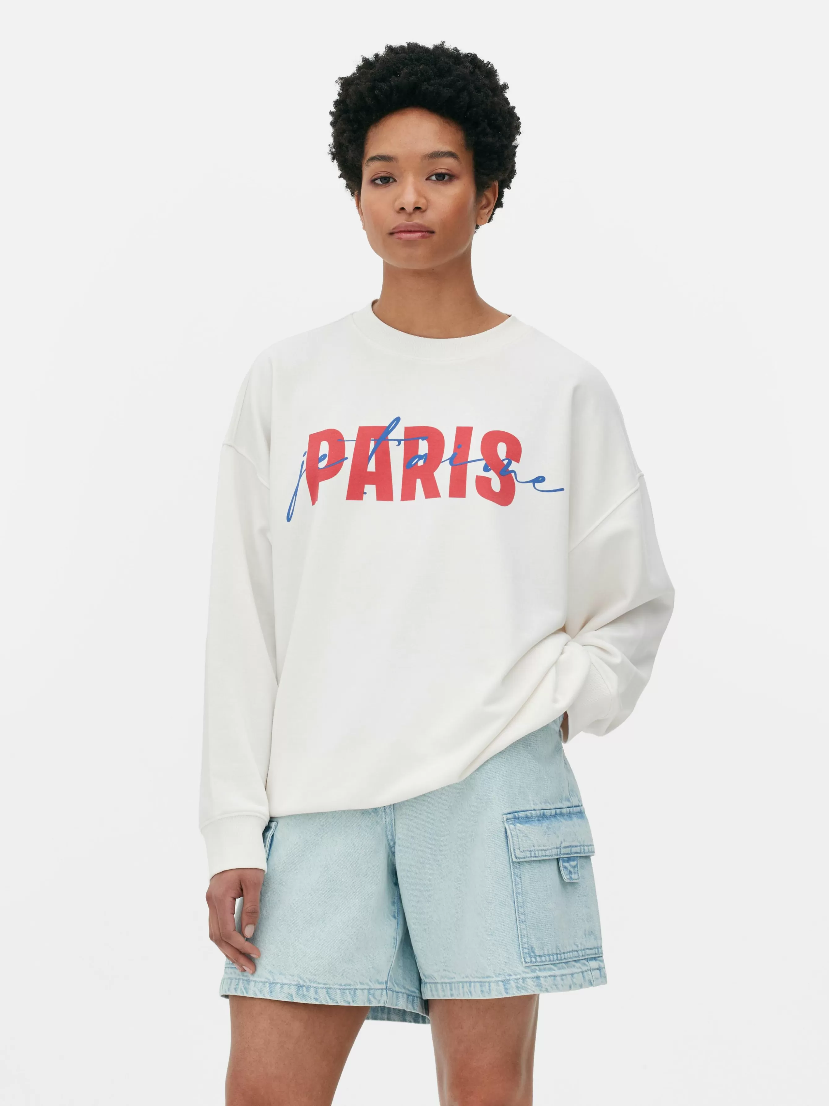 Outlet Primark Sweat-shirt Graphique Paris Ivoire