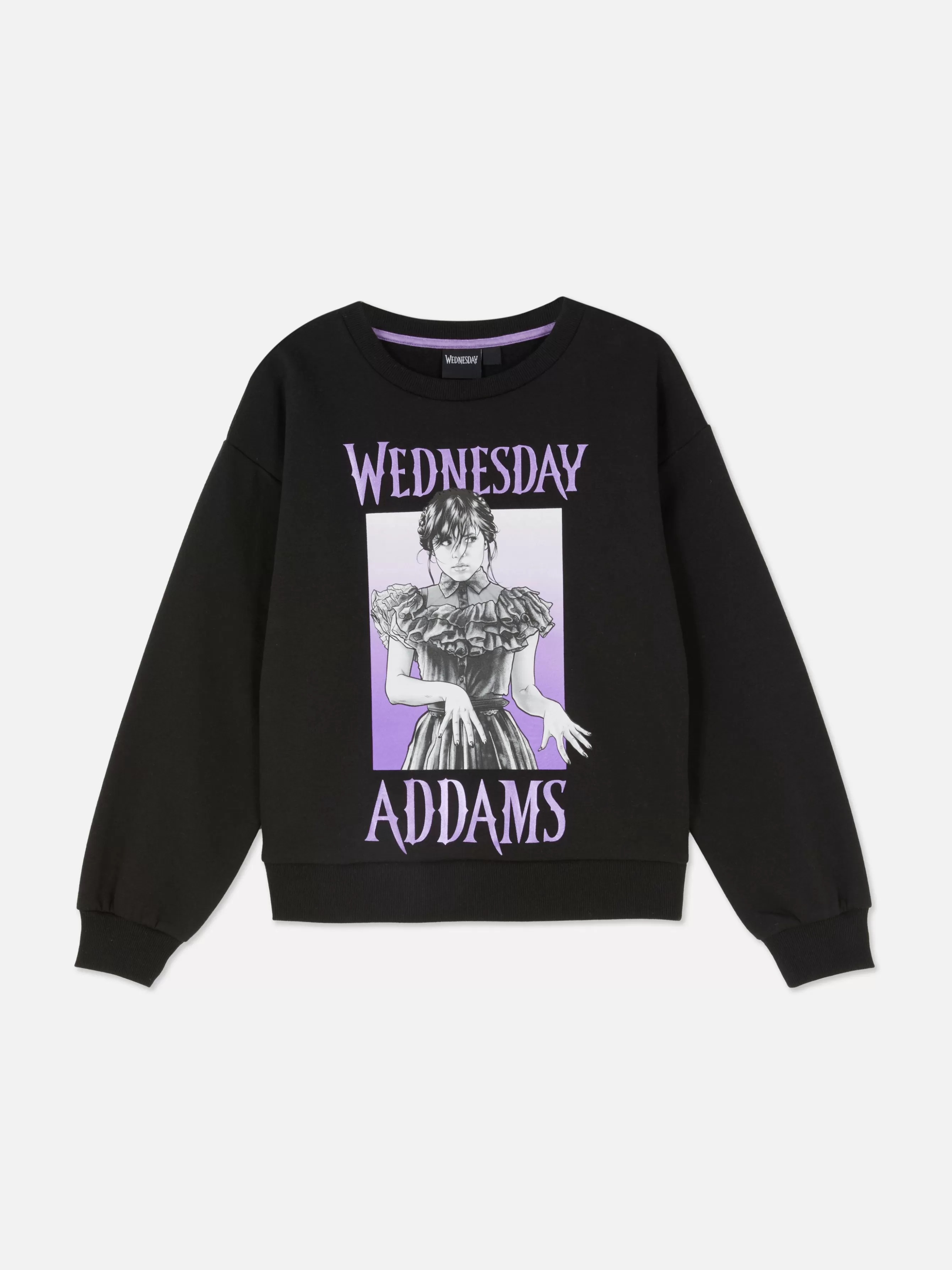 Fashion Primark Sweat-shirt Graphique Wednesday Addams Noir