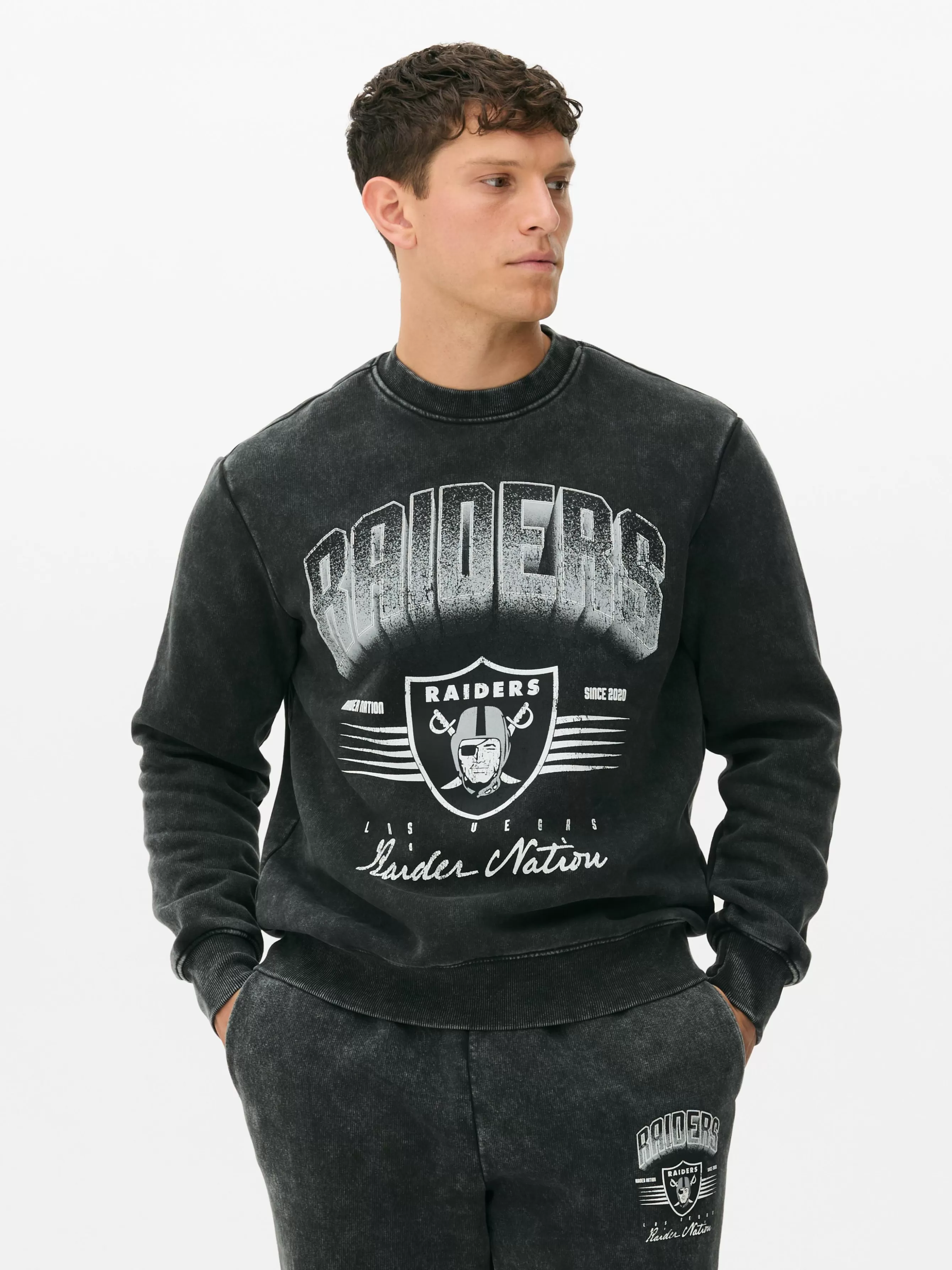 Store Primark Sweat-shirt NFL Las Vegas Raiders à Coordonner Anthracite