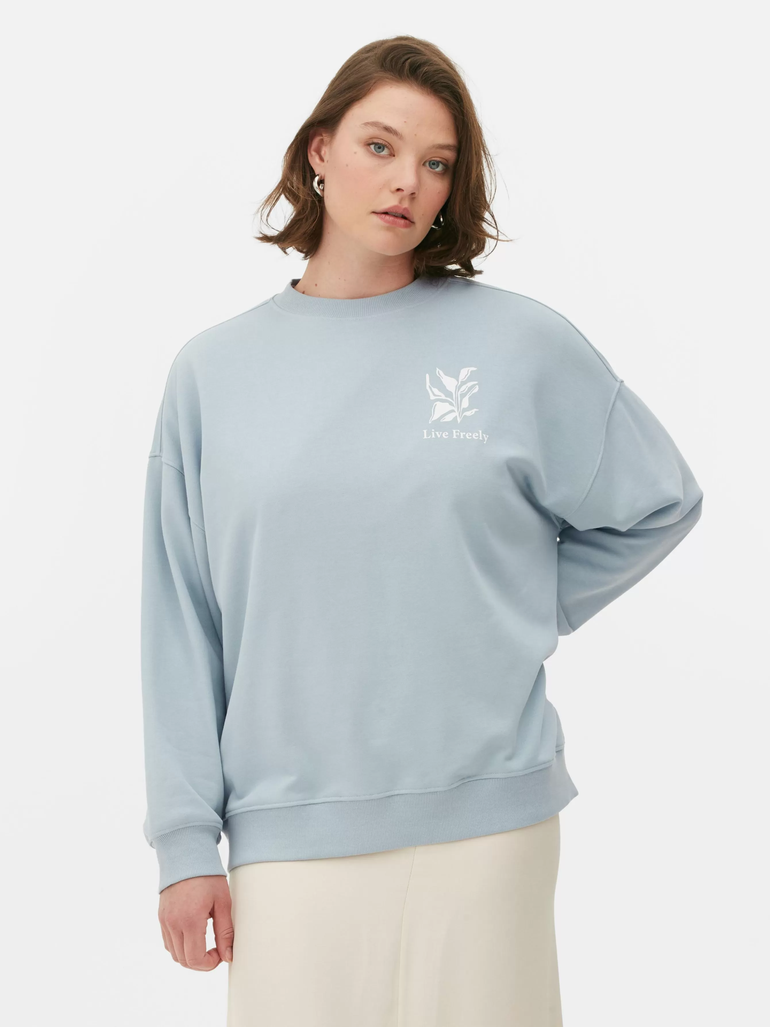 Hot Primark Sweat-shirt Oversize Graphique Bleu