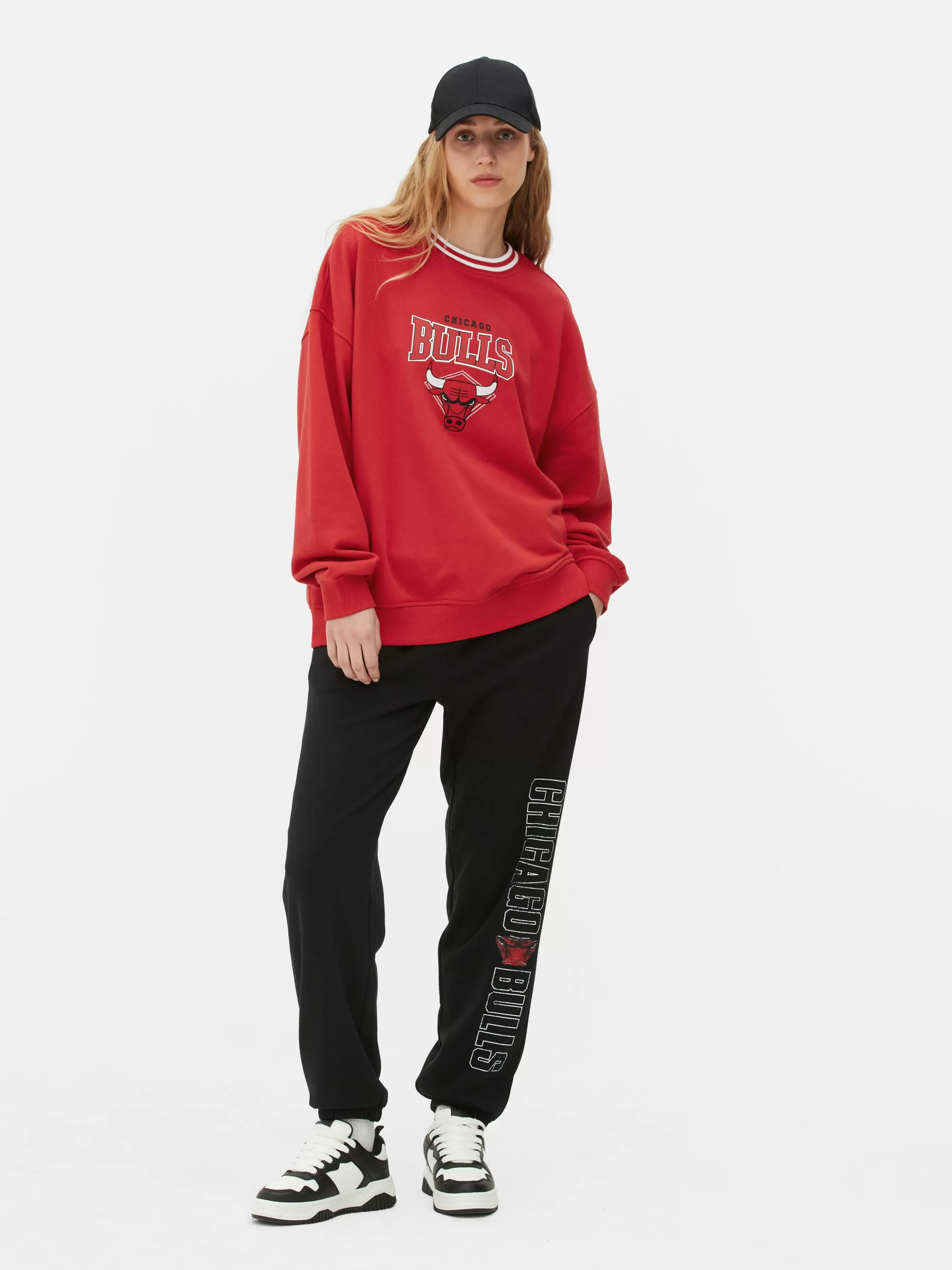 Best Primark Sweat-shirt Oversize NBA Chicago Bulls Rouge