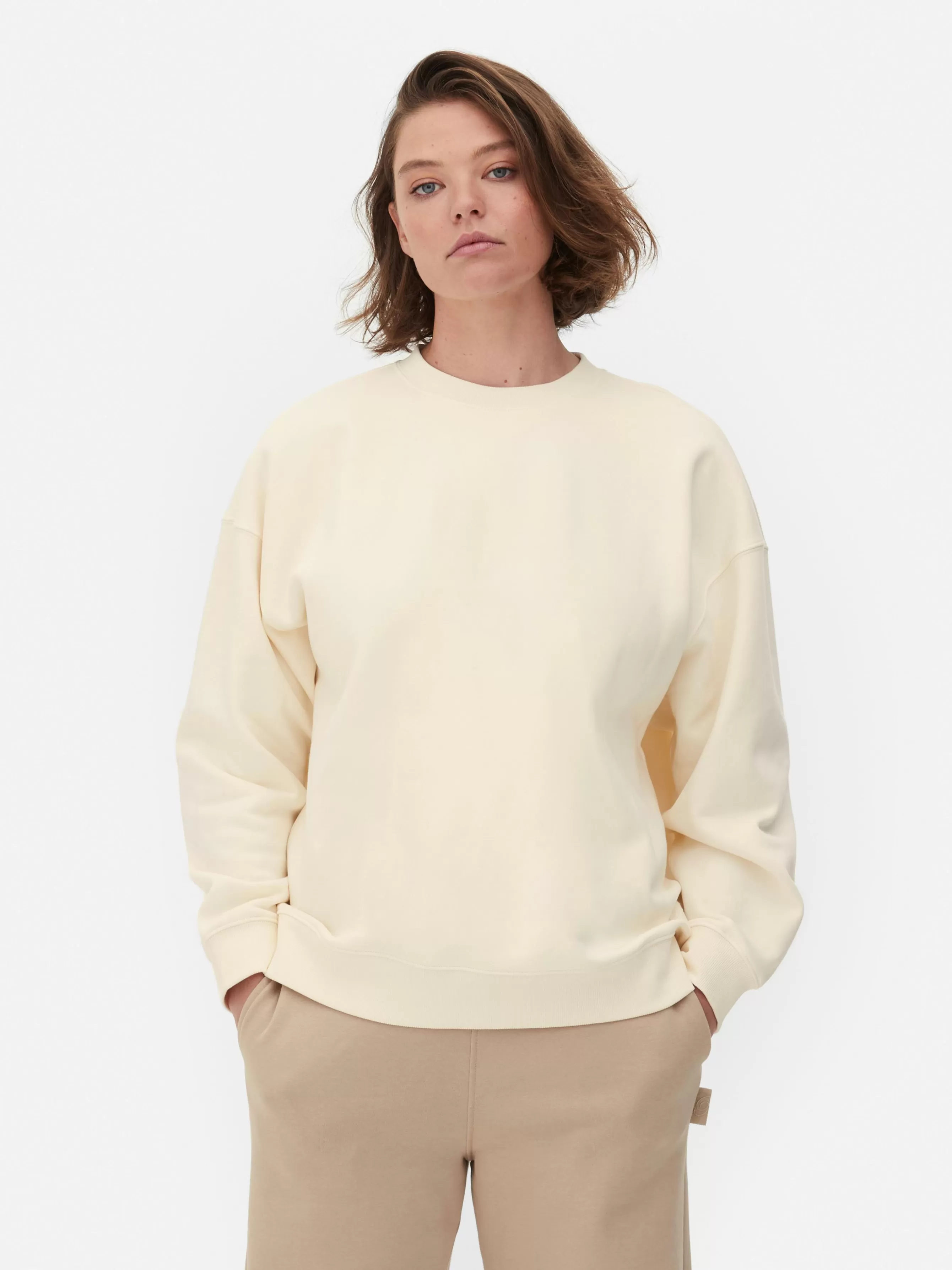 Clearance Primark Sweat-shirt Oversize Rita Ora à Coordonner Crème