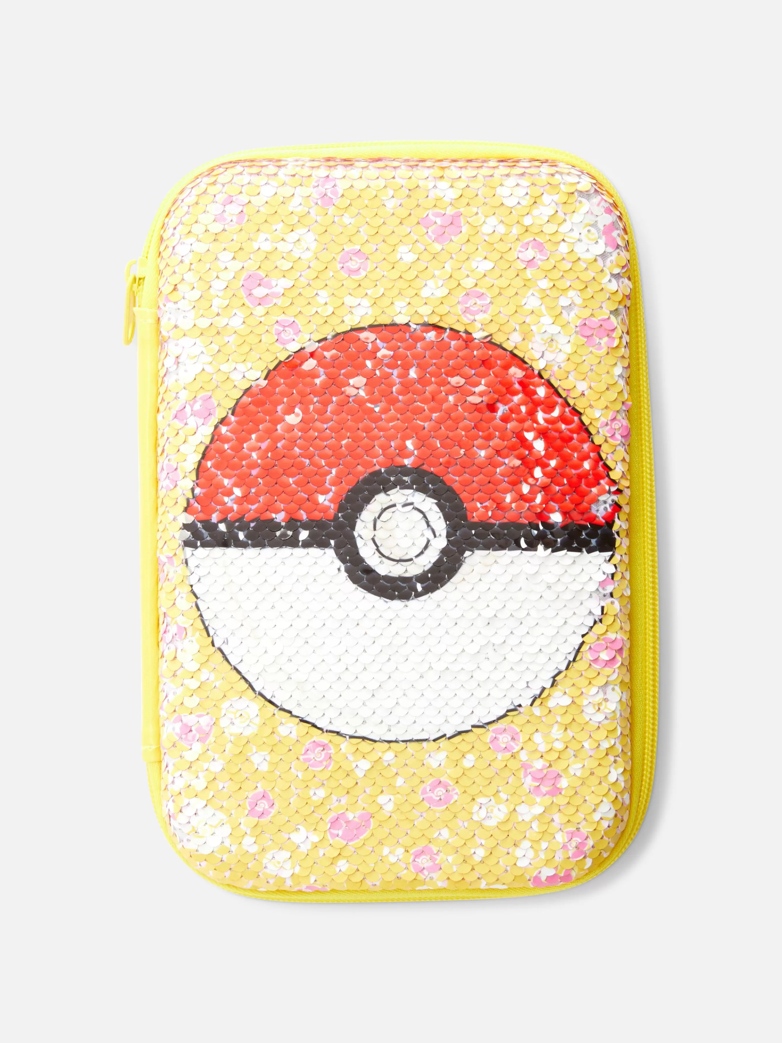 Store Primark Trousse à Crayons Pokémon Pokéball à Sequins Jaune