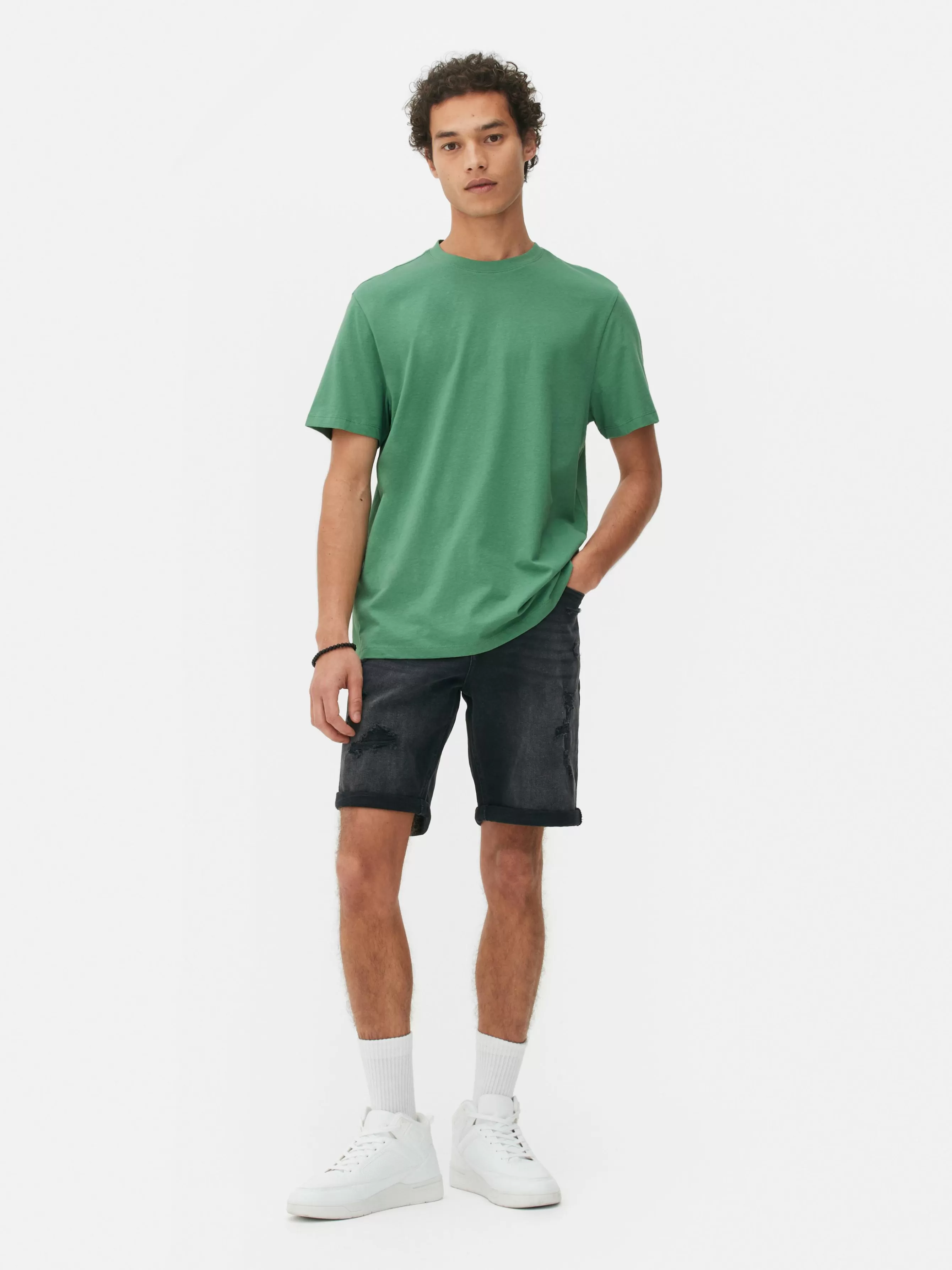 Clearance Primark T-shirt à Col Ras-du-cou Coupe Regular Vert