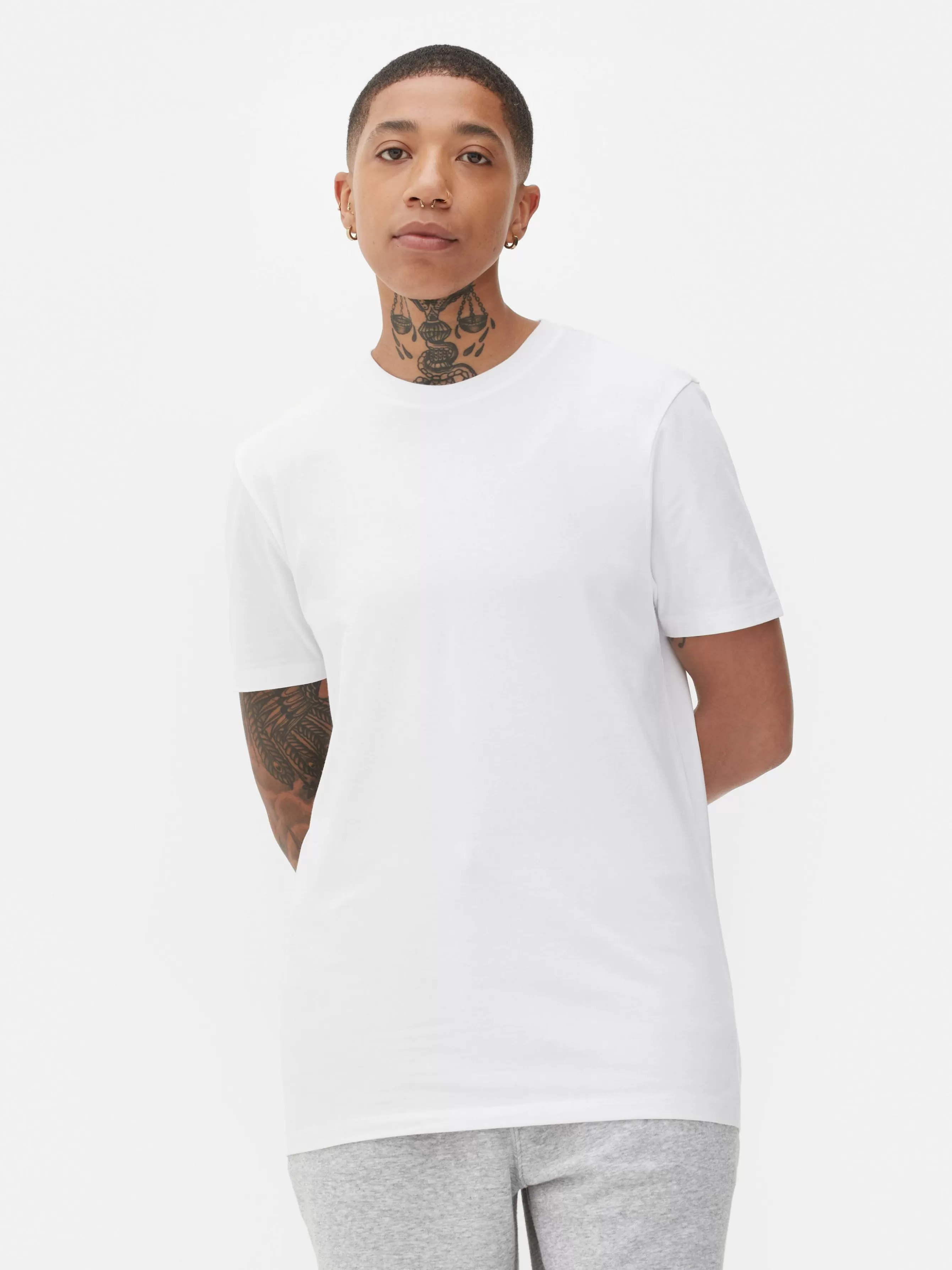 Outlet Primark T-shirt à Col Ras-du-cou Coupe Regular Blanc