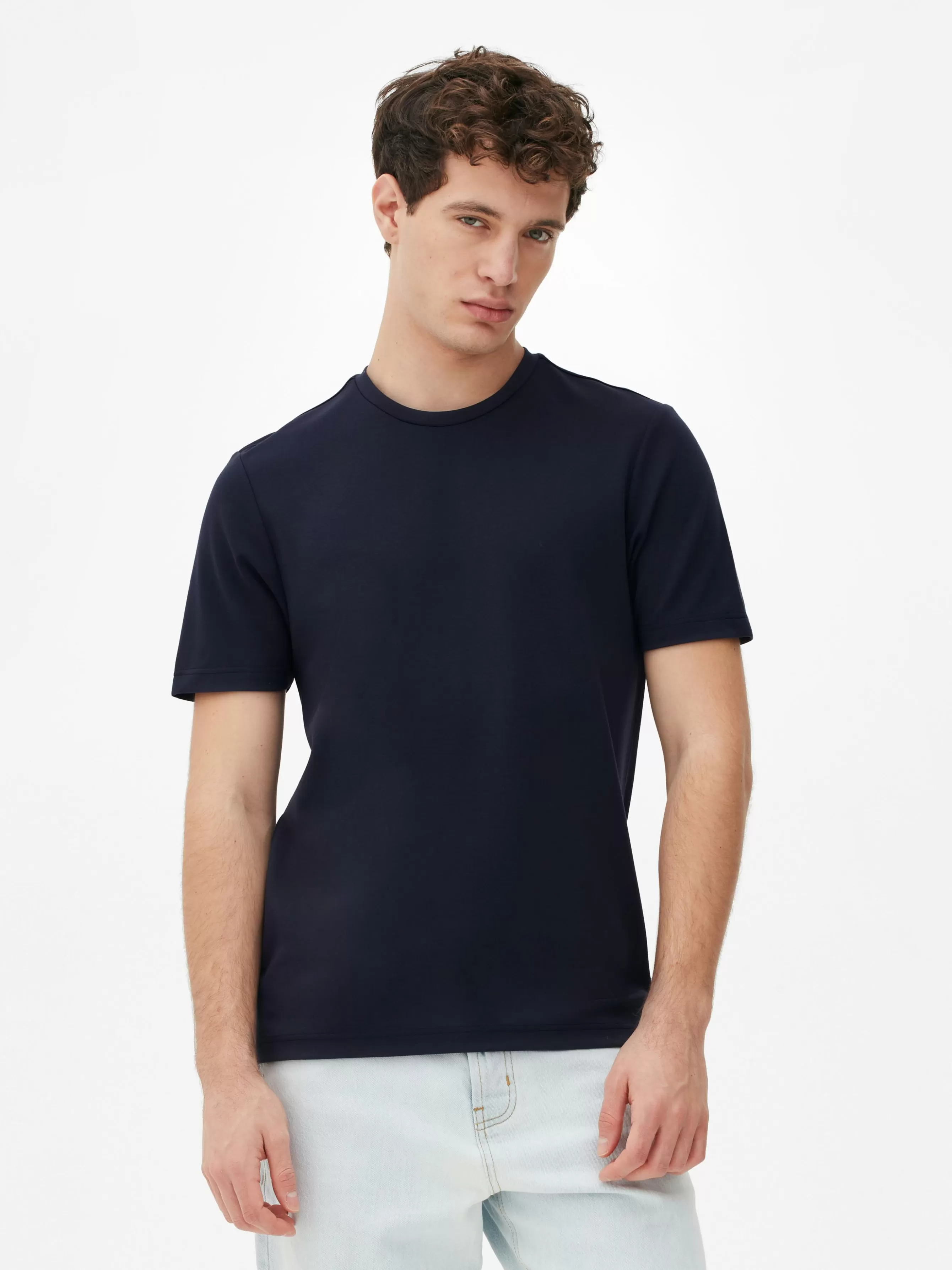 Store Primark T-shirt à Col Ras-du-cou Kem Bleu marine