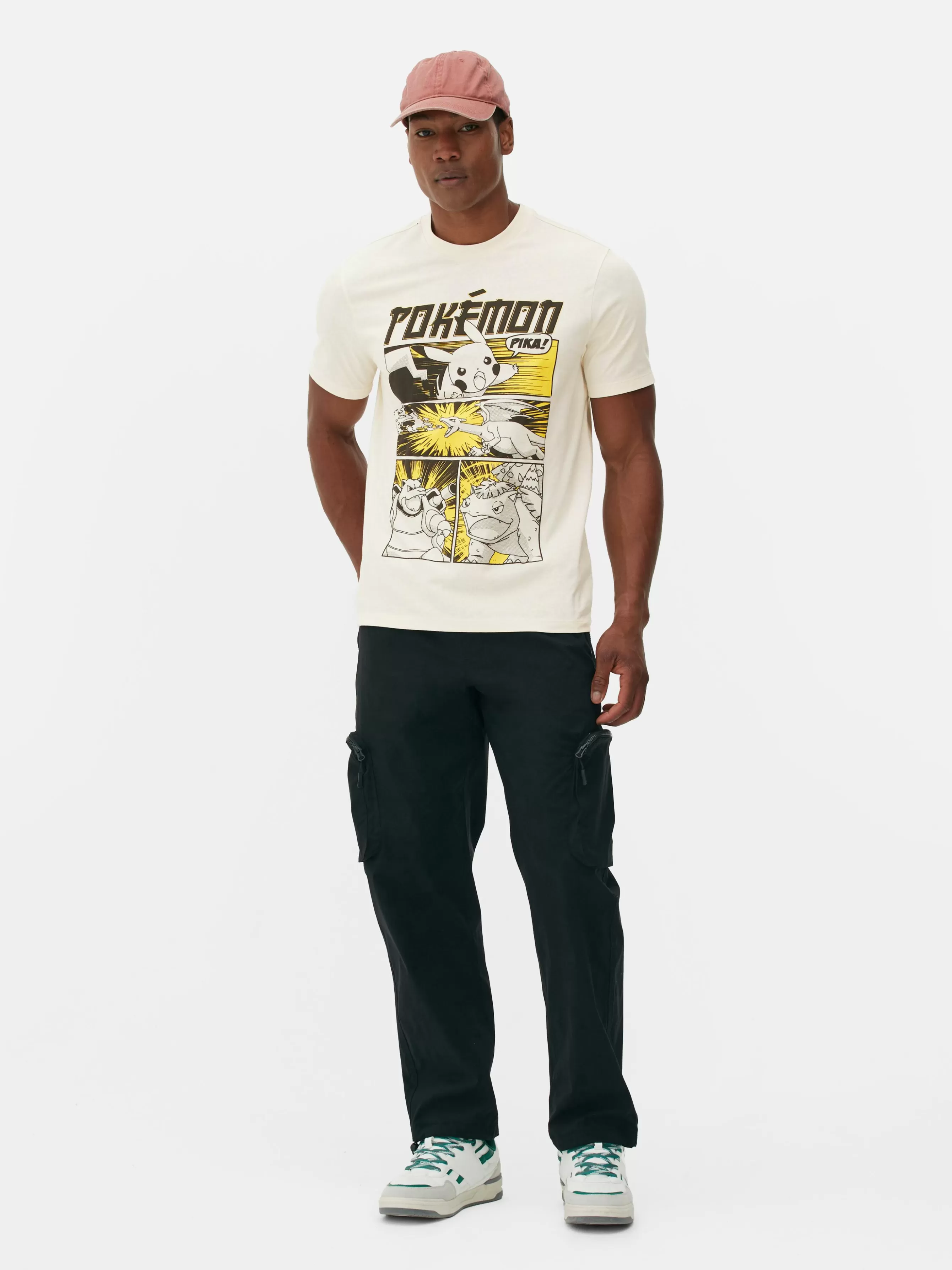 Flash Sale Primark T-shirt à Motifs Style Bande Dessinée Pokémon Grège