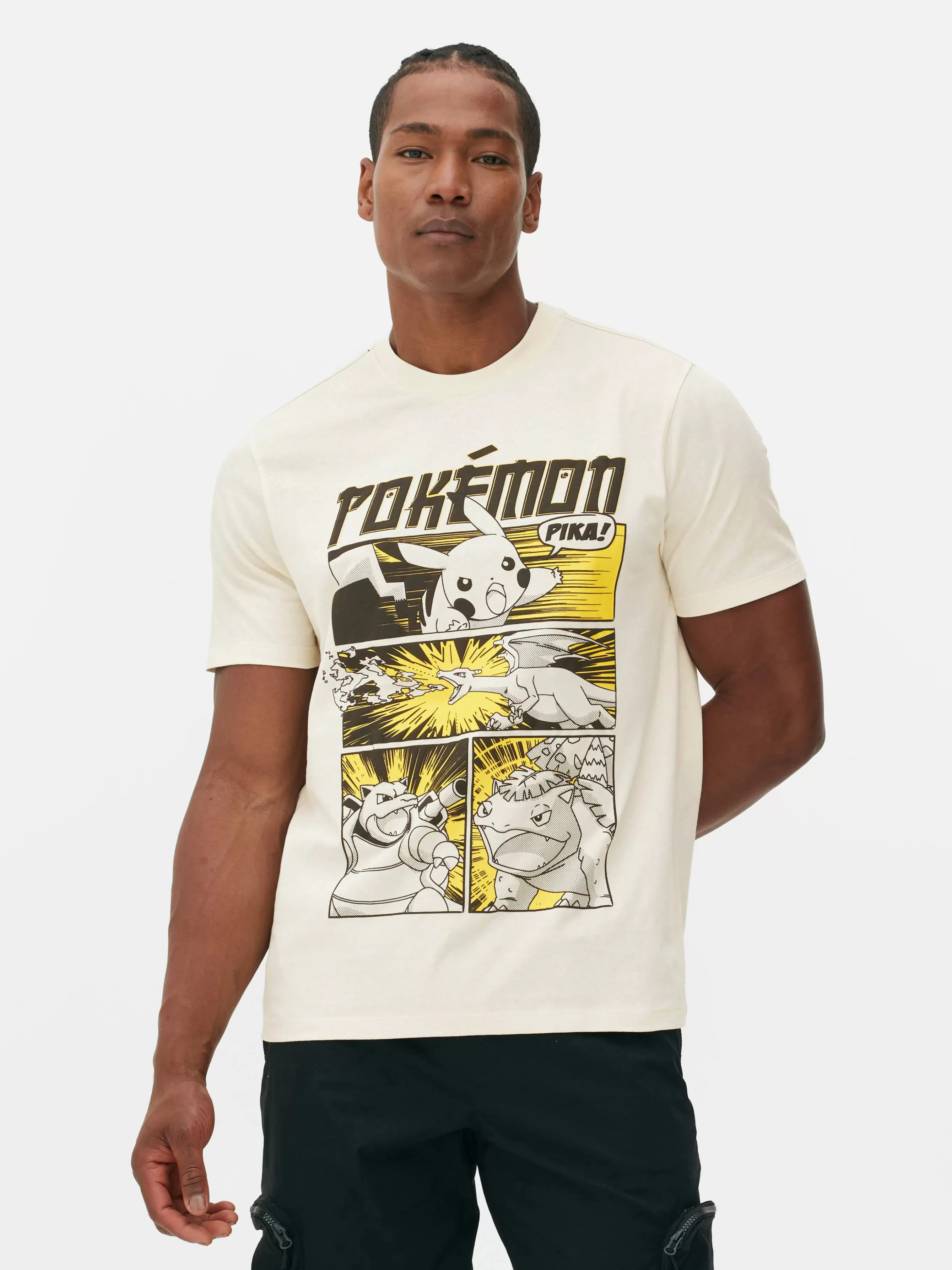 Flash Sale Primark T-shirt à Motifs Style Bande Dessinée Pokémon Grège