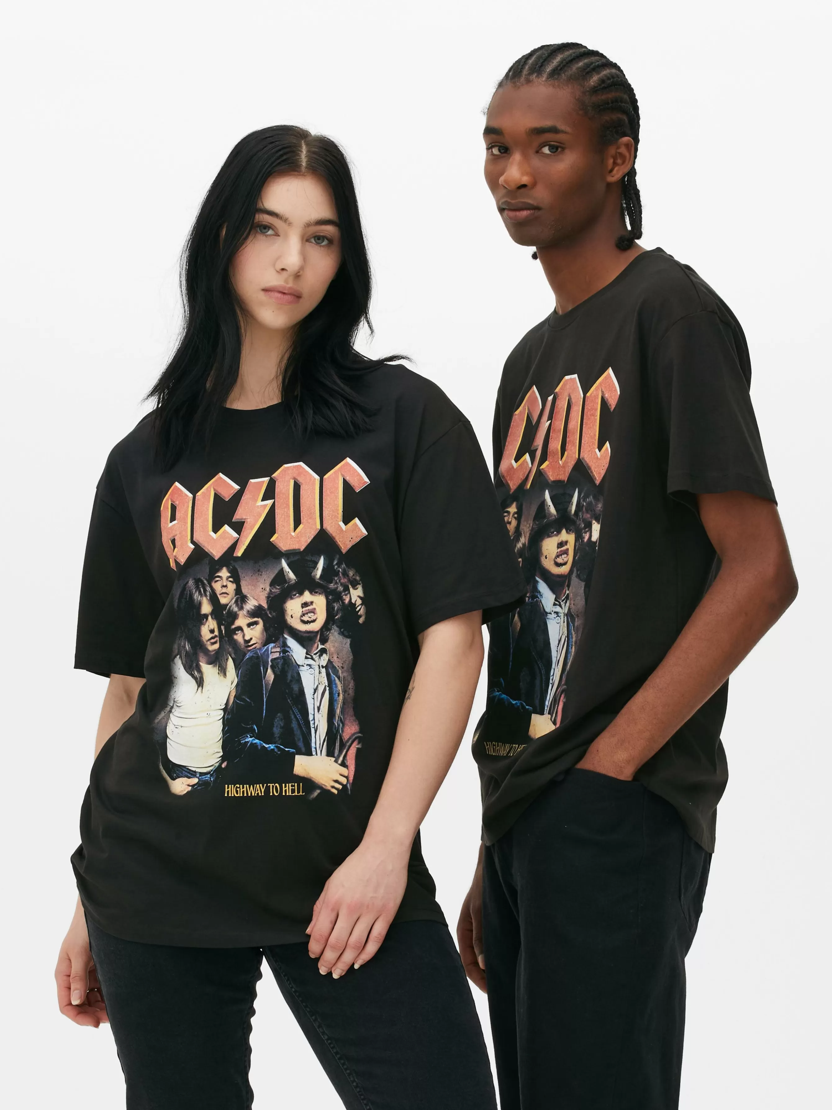 Online Primark T-shirt Avec Photo AC/DC Noir