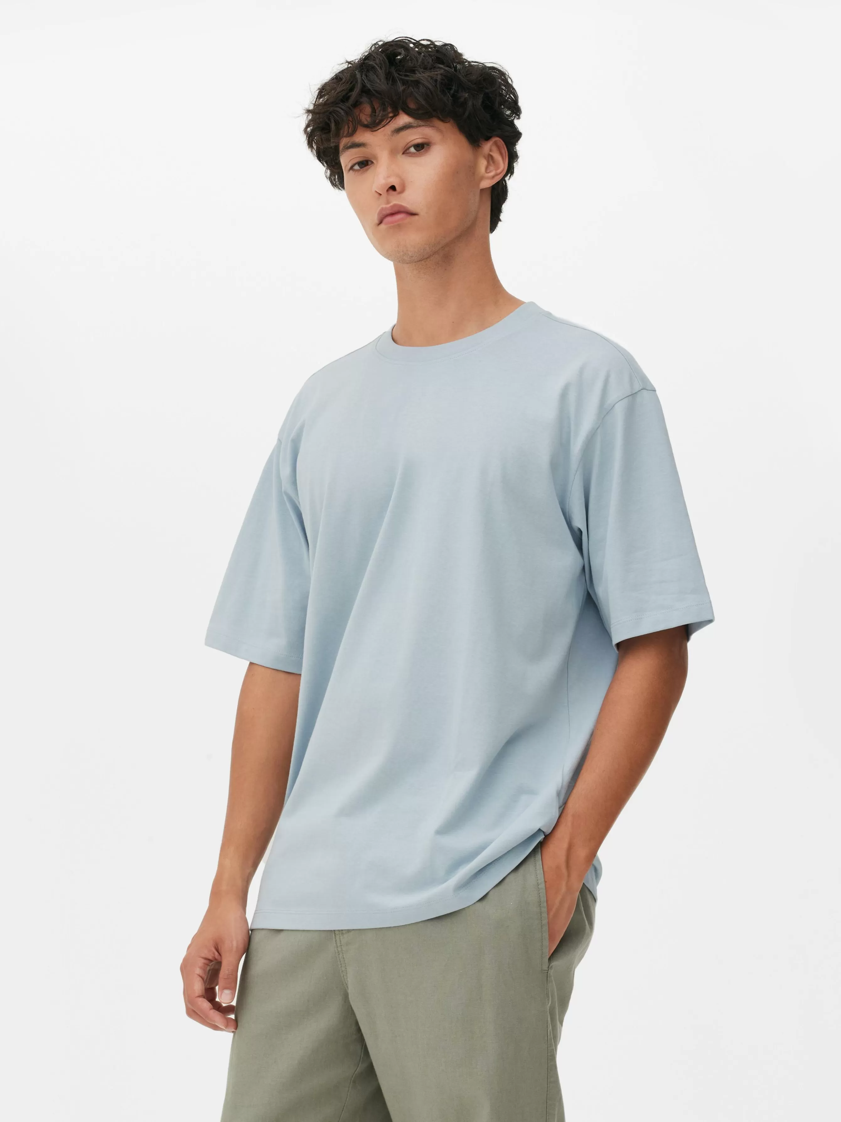 Hot Primark T-shirt Coupe Décontractée Bleu clair