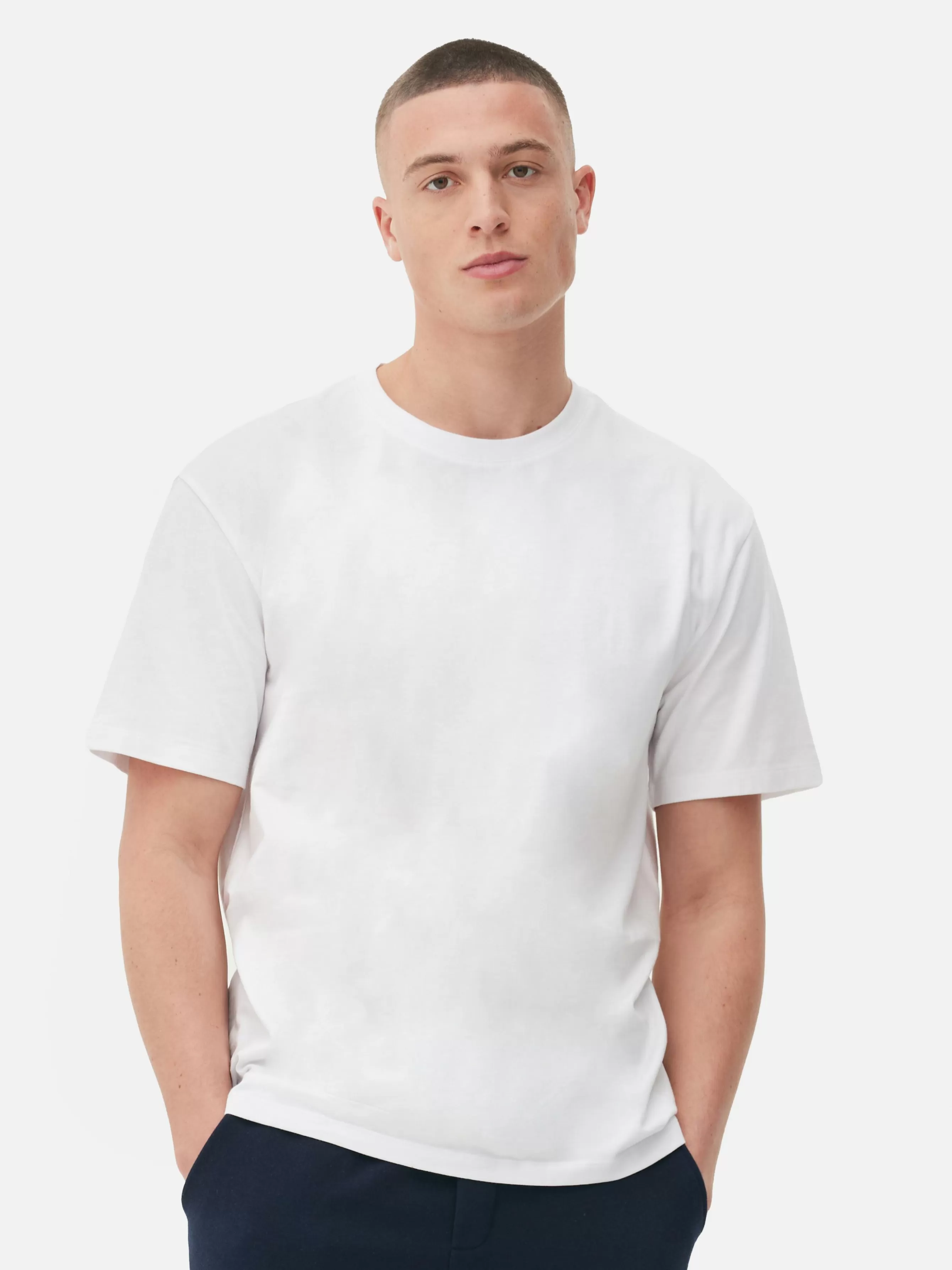 Cheap Primark T-shirt Coupe Décontractée Blanc