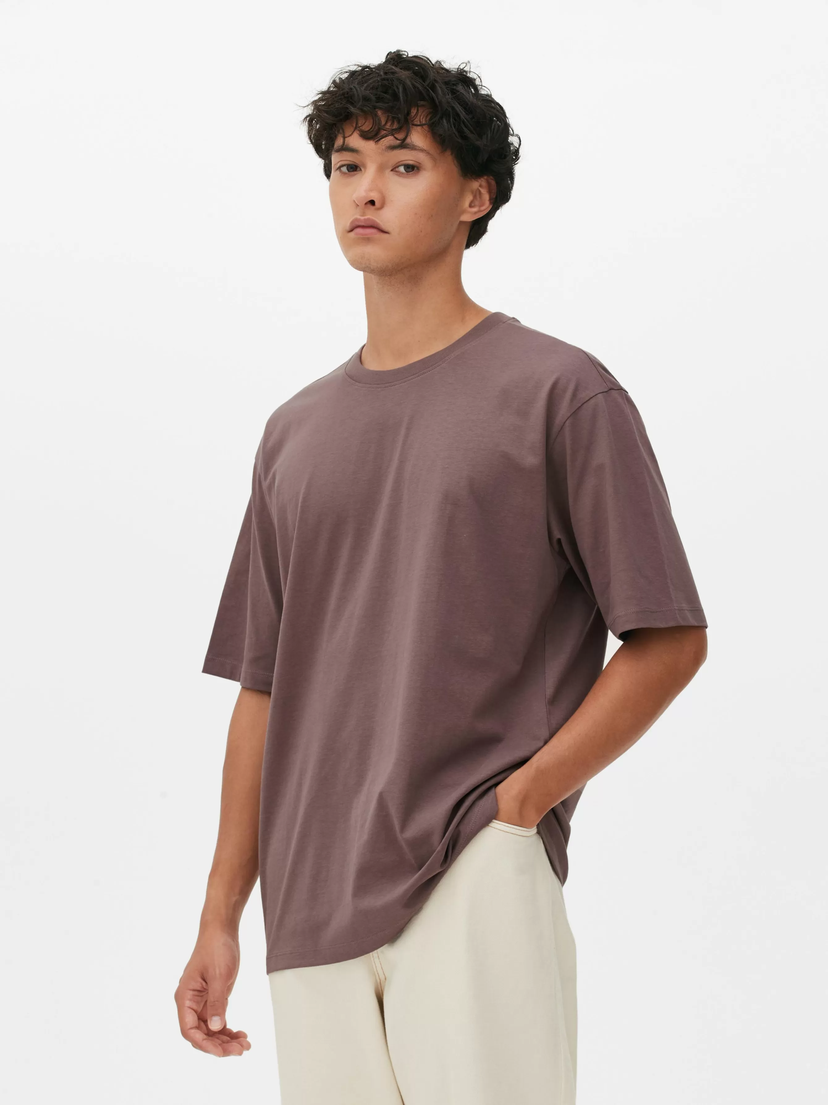 Shop Primark T-shirt Coupe Décontractée Prune