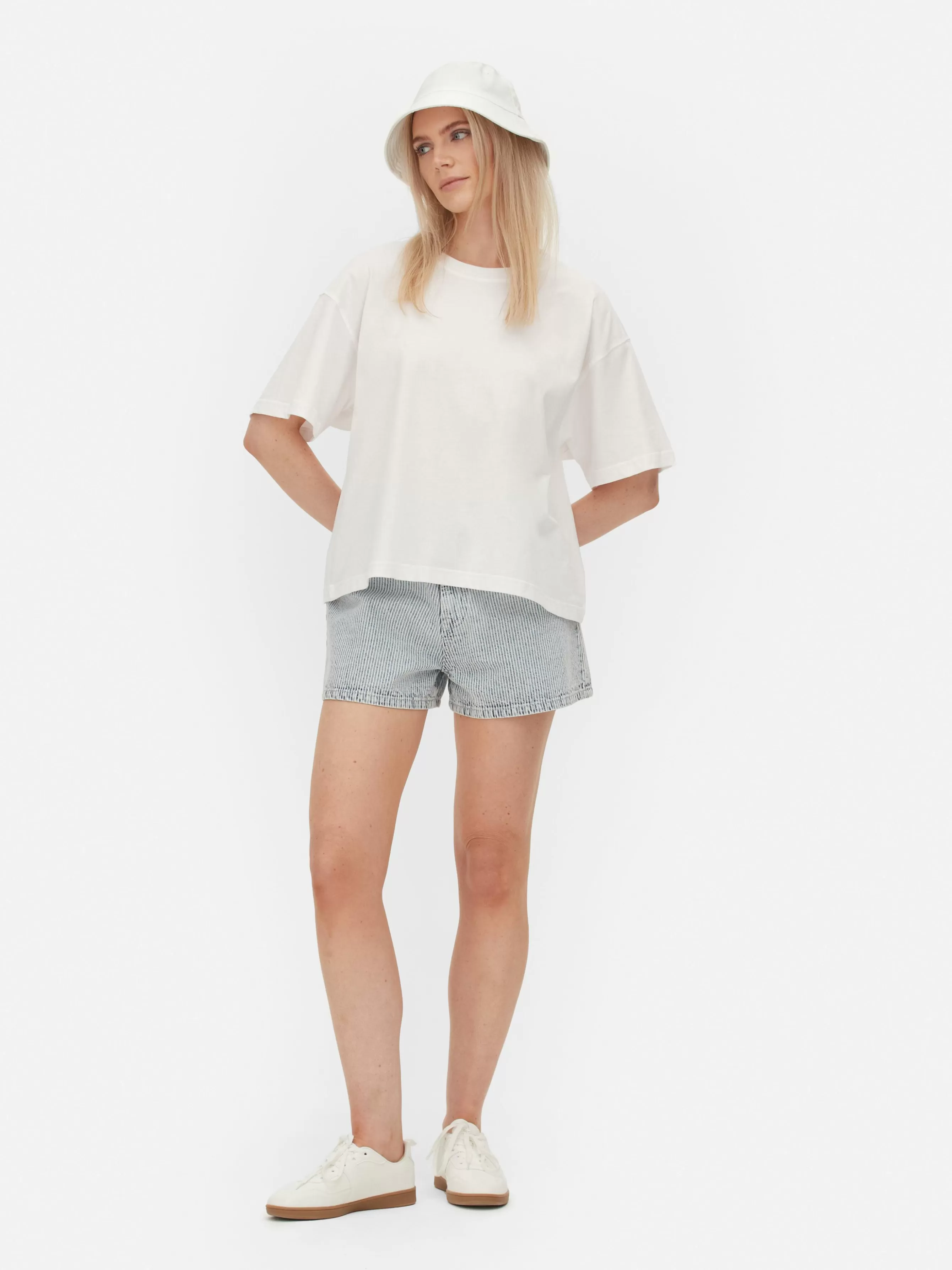 Best Sale Primark T-shirt Coupe Droite Blanc