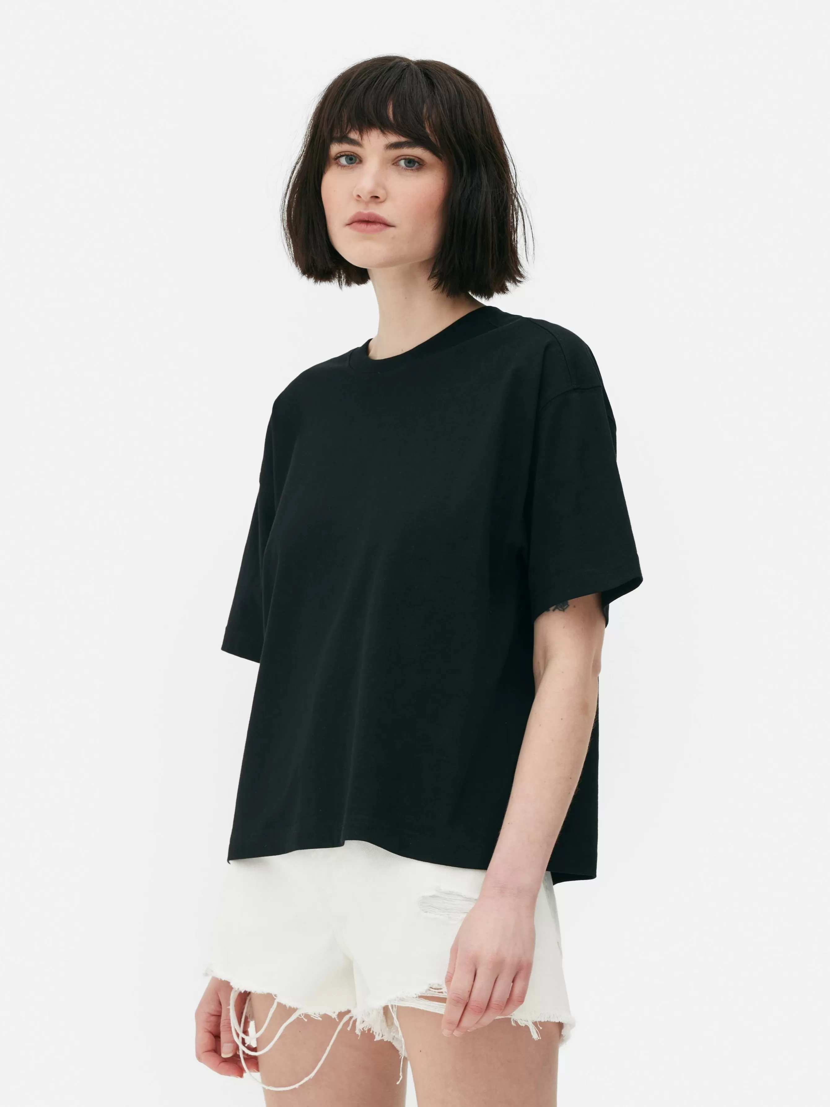 Sale Primark T-shirt Coupe Droite Noir