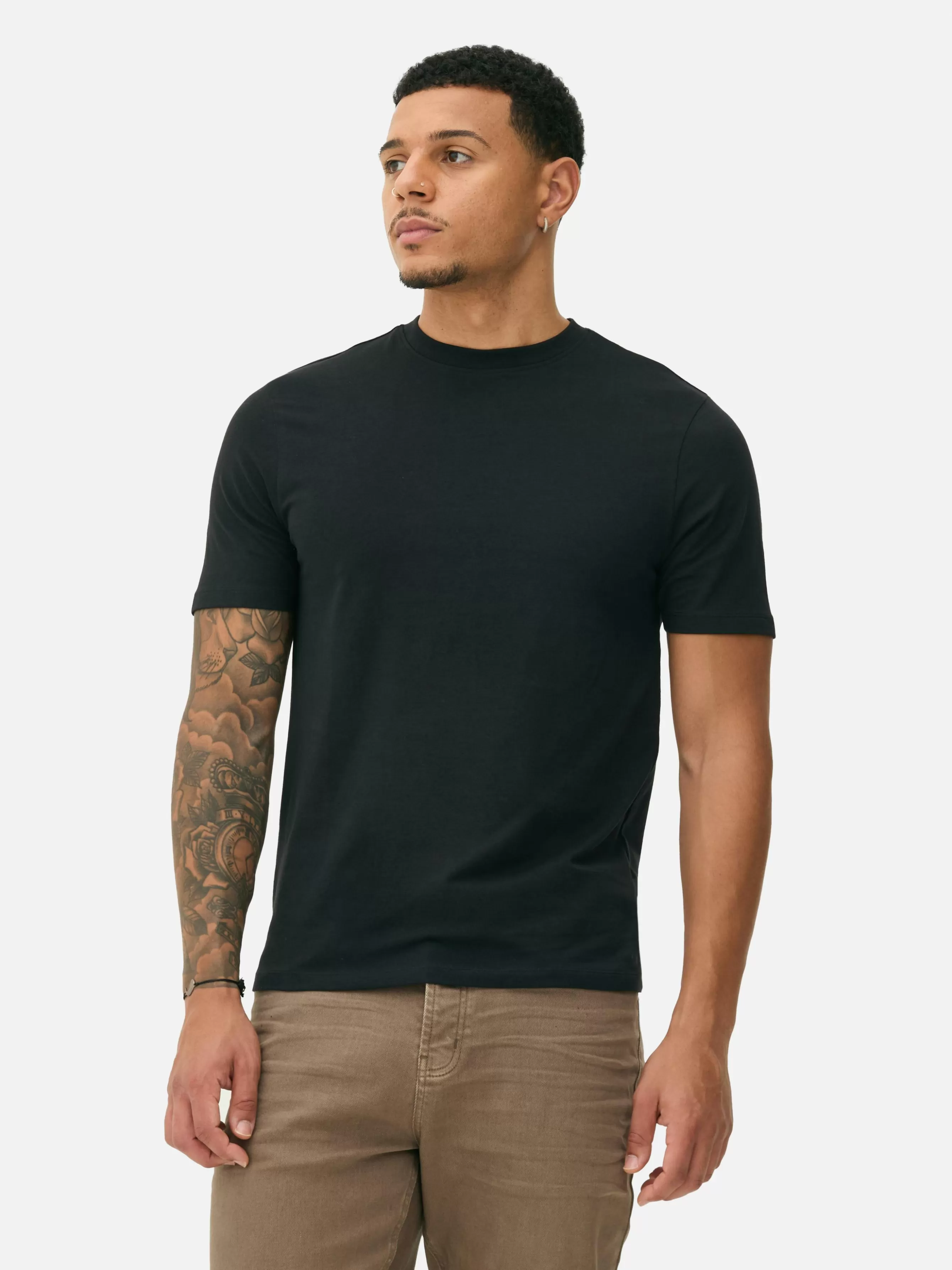 Shop Primark T-shirt Coupe Slim Noir