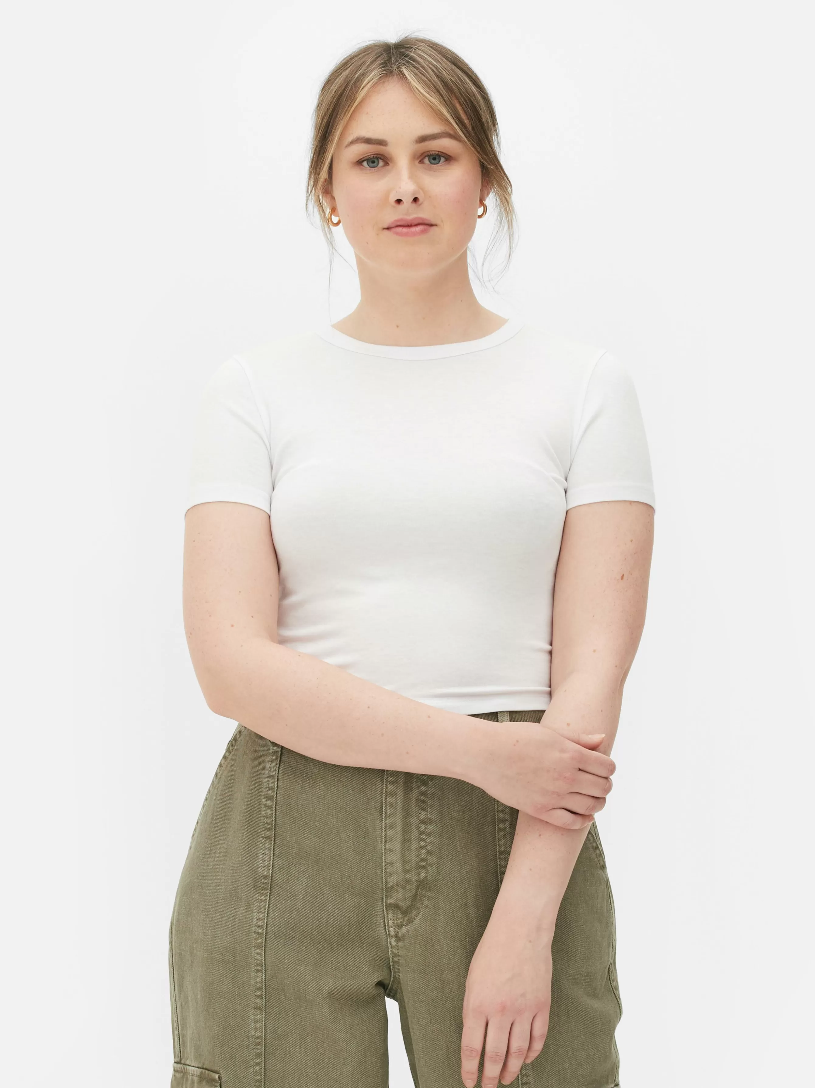 Shop Primark T-shirt Court Blanc