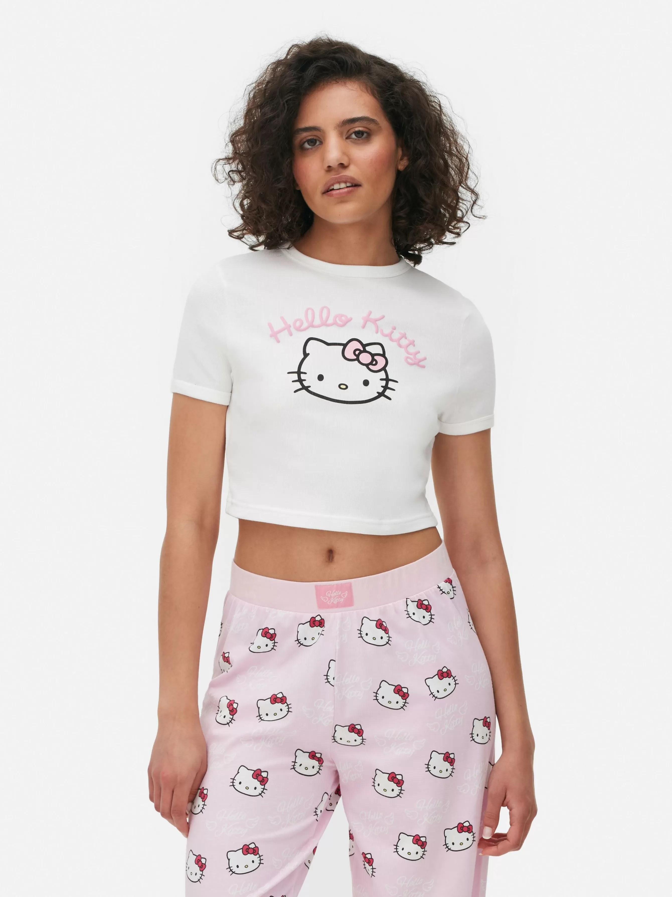 Best Primark T-shirt Court De Pyjama Hello Kitty Blanc