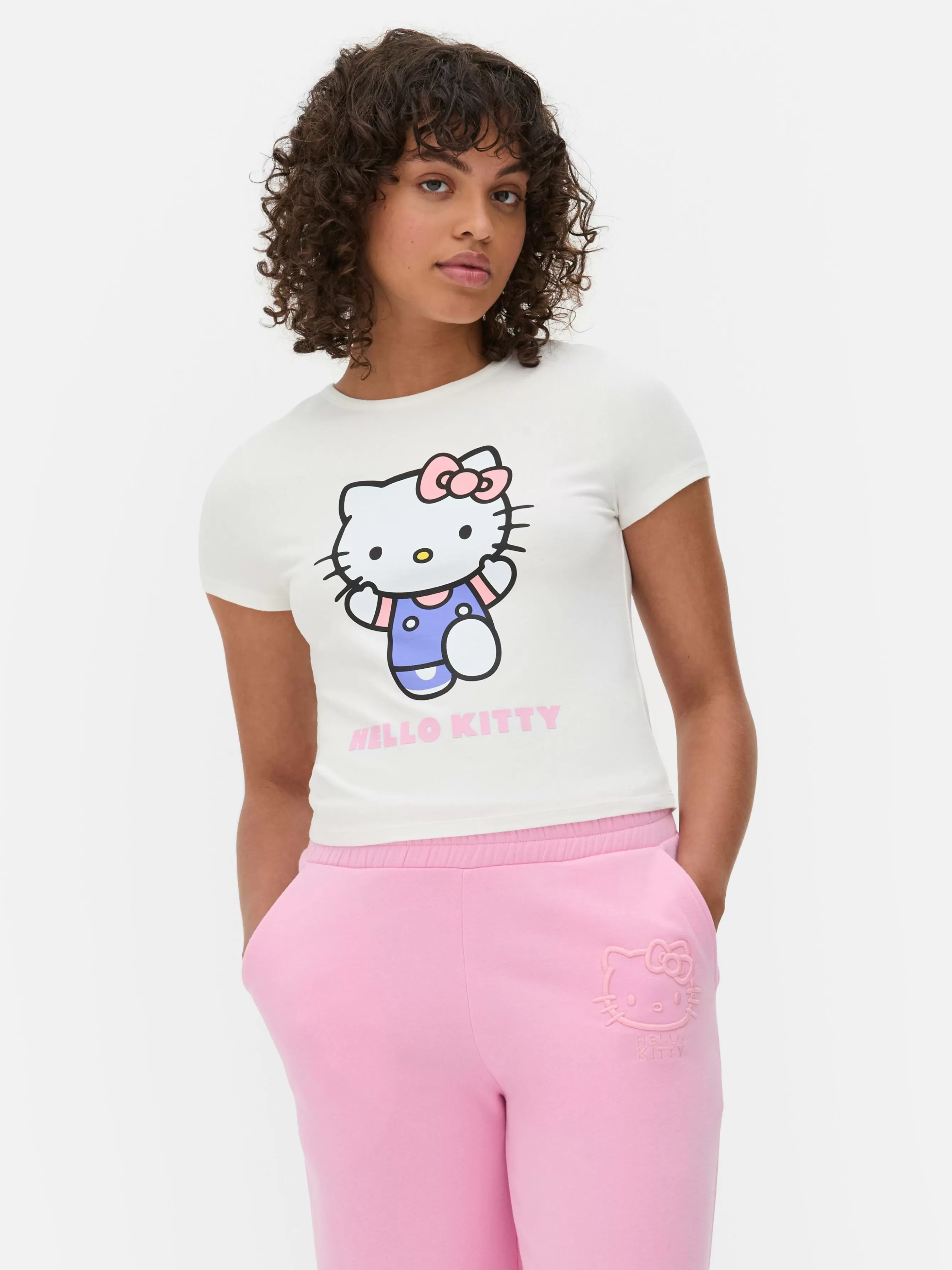 Flash Sale Primark T-shirt Court Graphique Hello Kitty Ivoire