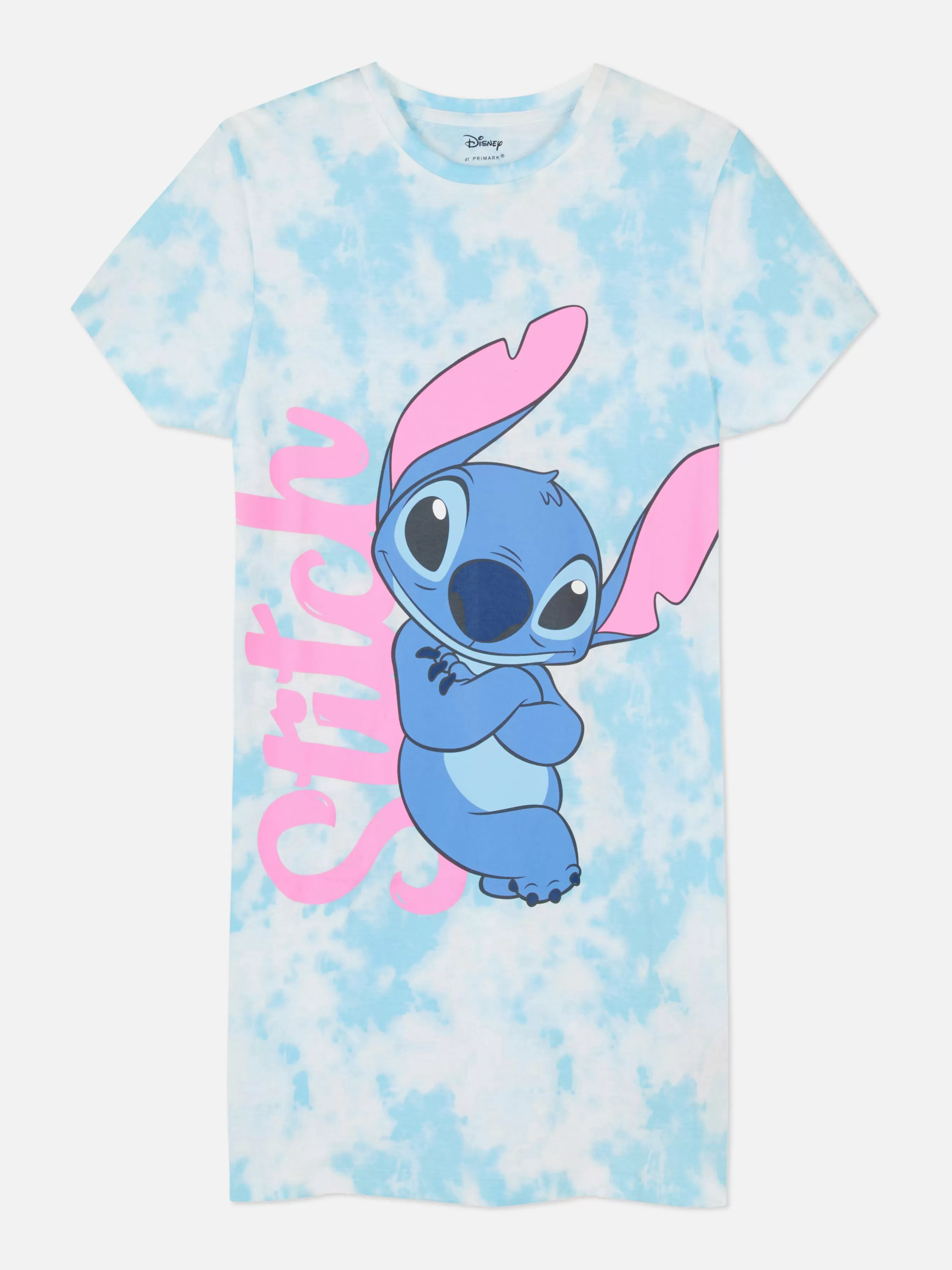 Discount Primark T-shirt De Nuit Tie Dye Disney Lilo & Stitch Bleu