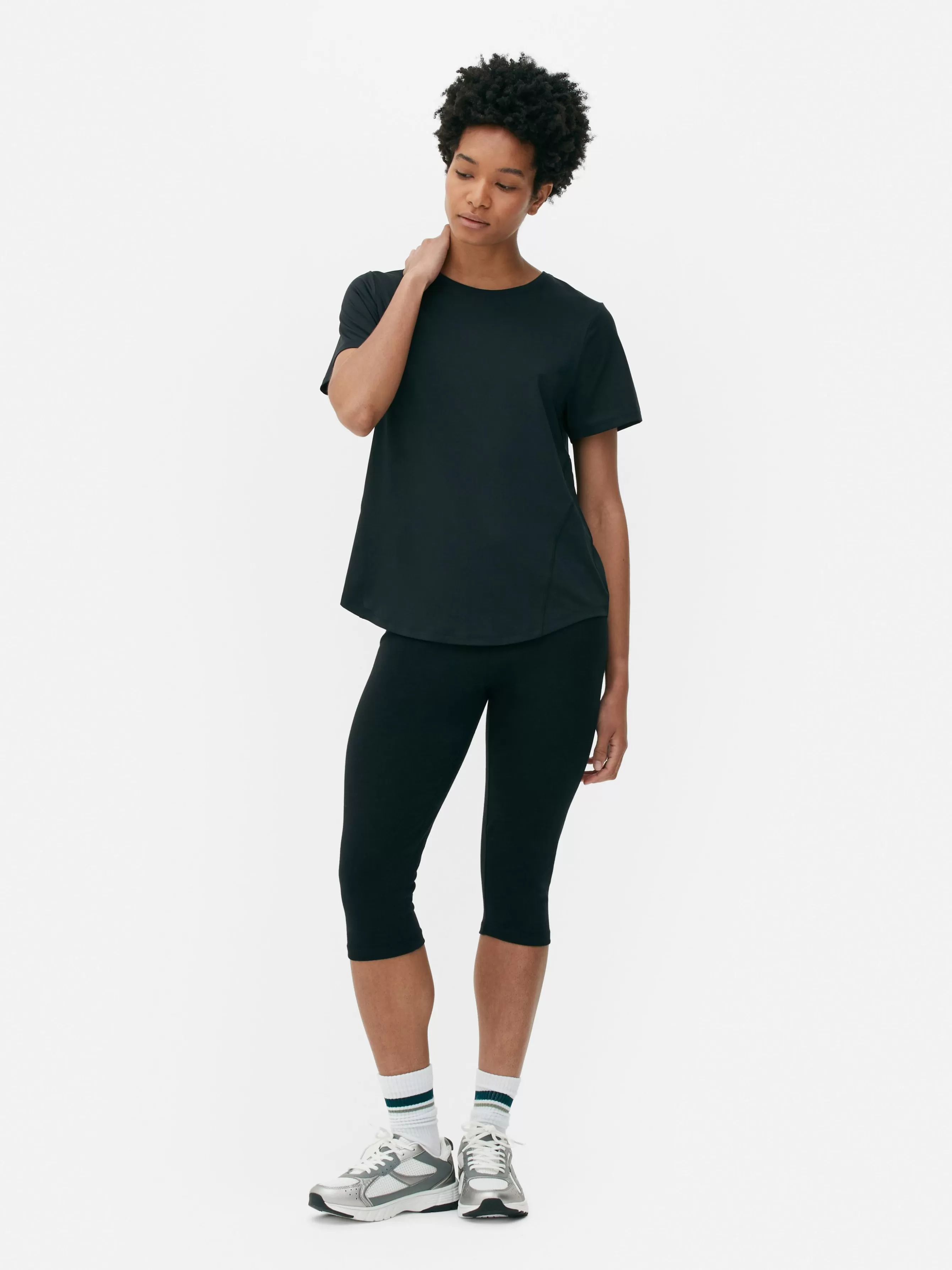 Outlet Primark T-shirt De Sport à Col Ras-du-cou Noir