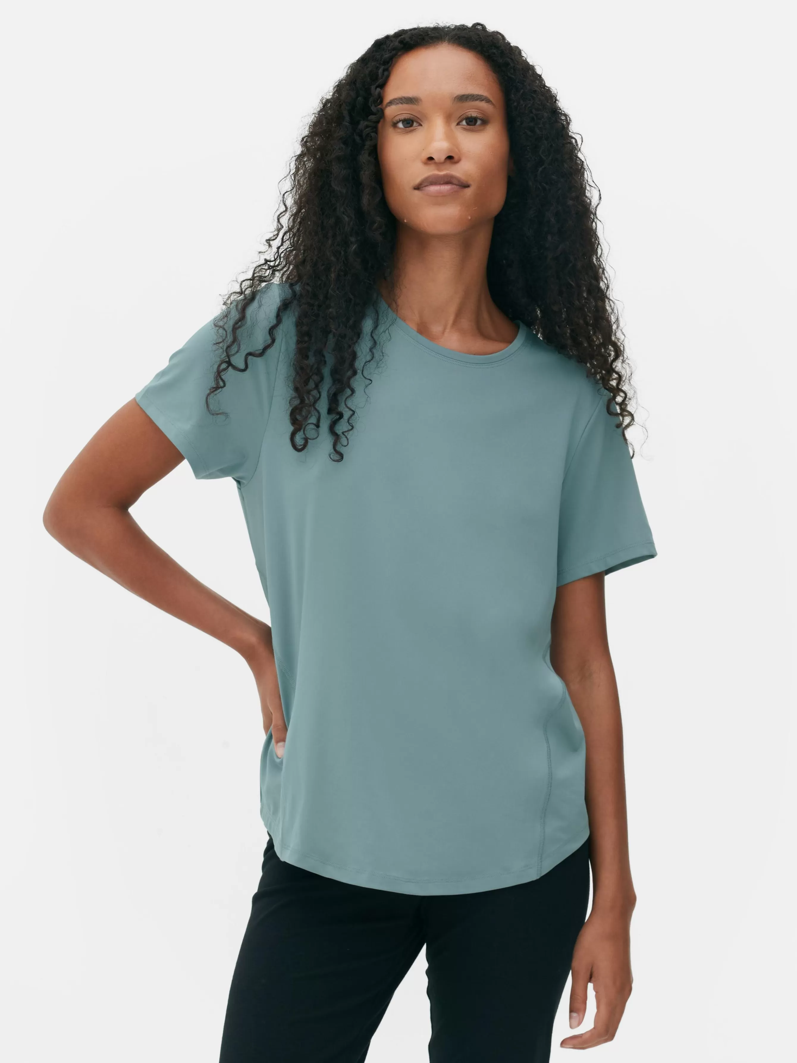 Best Sale Primark T-shirt De Sport à Col Ras-du-cou Vert foncé