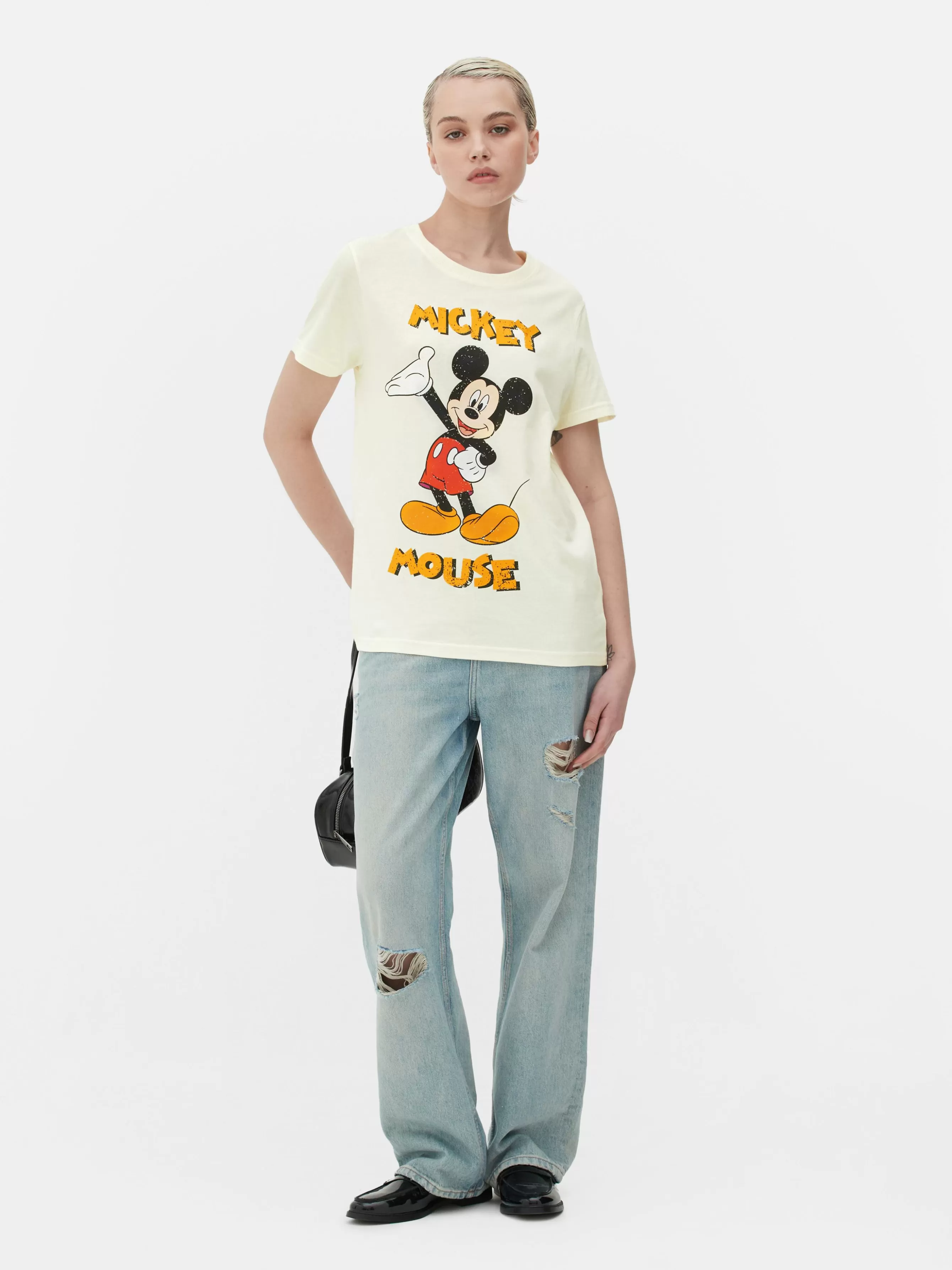 New Primark T-shirt Disney Mickey Mouse Beige