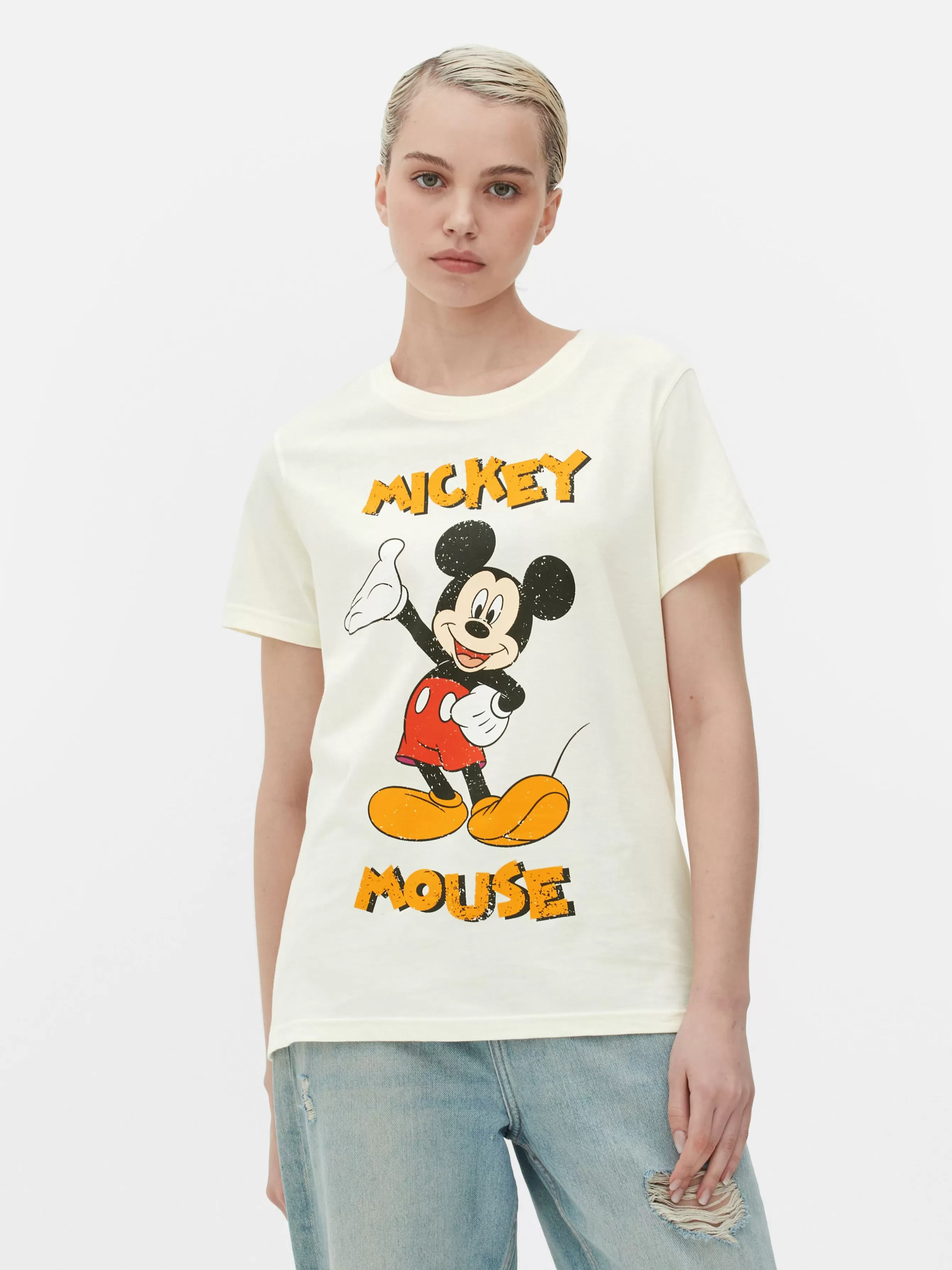 New Primark T-shirt Disney Mickey Mouse Beige