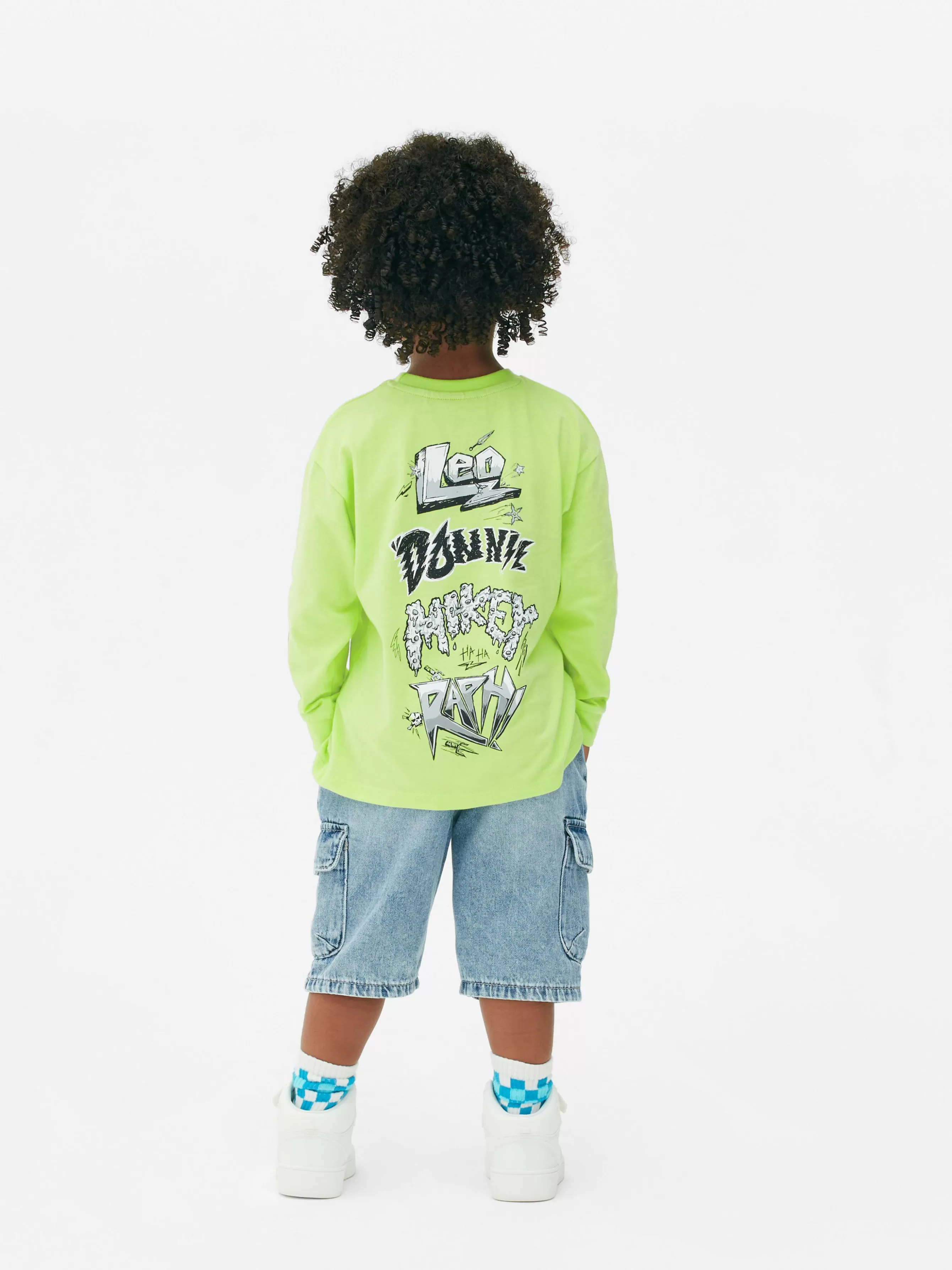 Shop Primark T-shirt Graphique à Manches Longues Les Tortues Ninja Citron vert