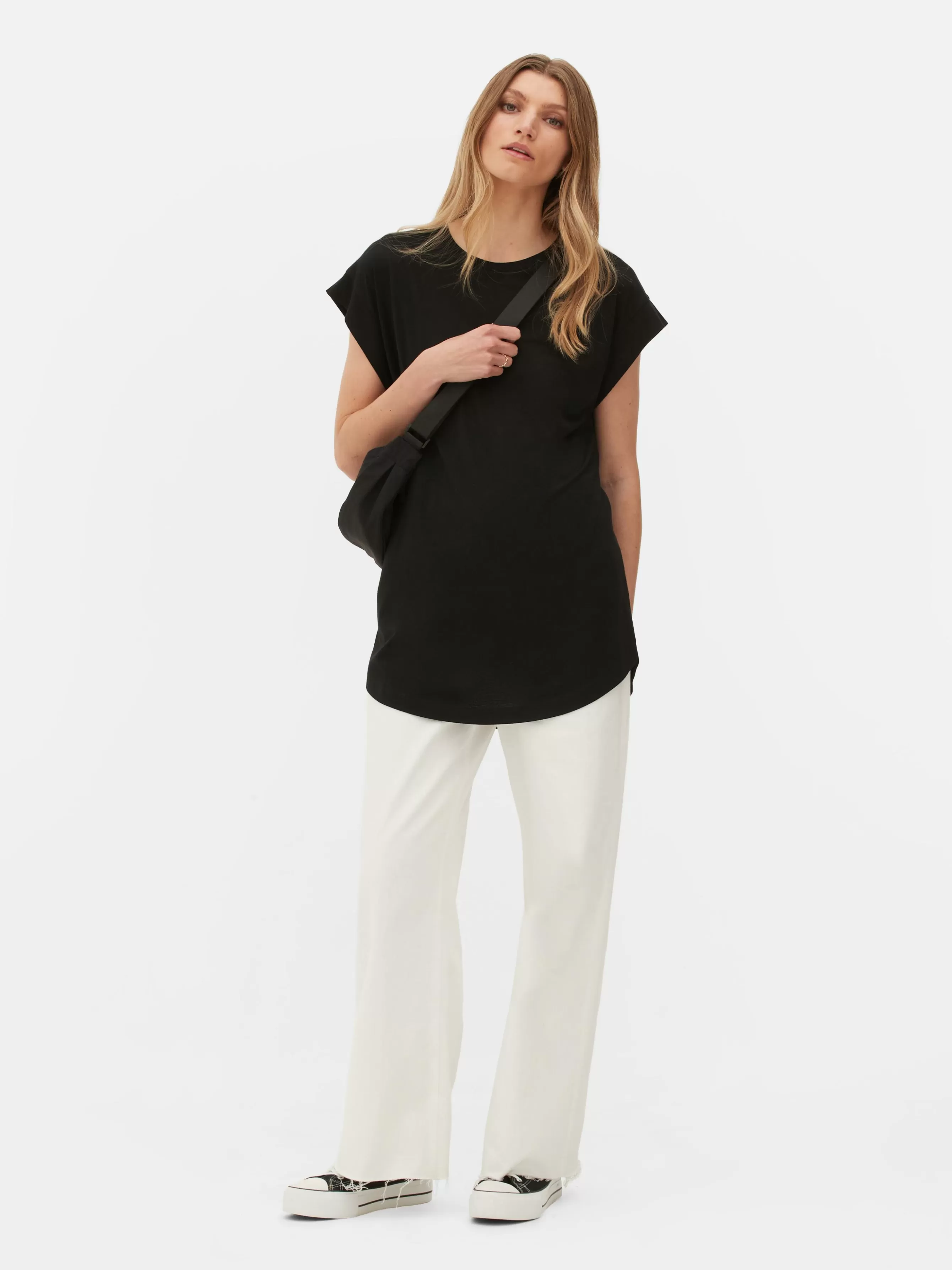 New Primark T-shirt Long Essential Noir