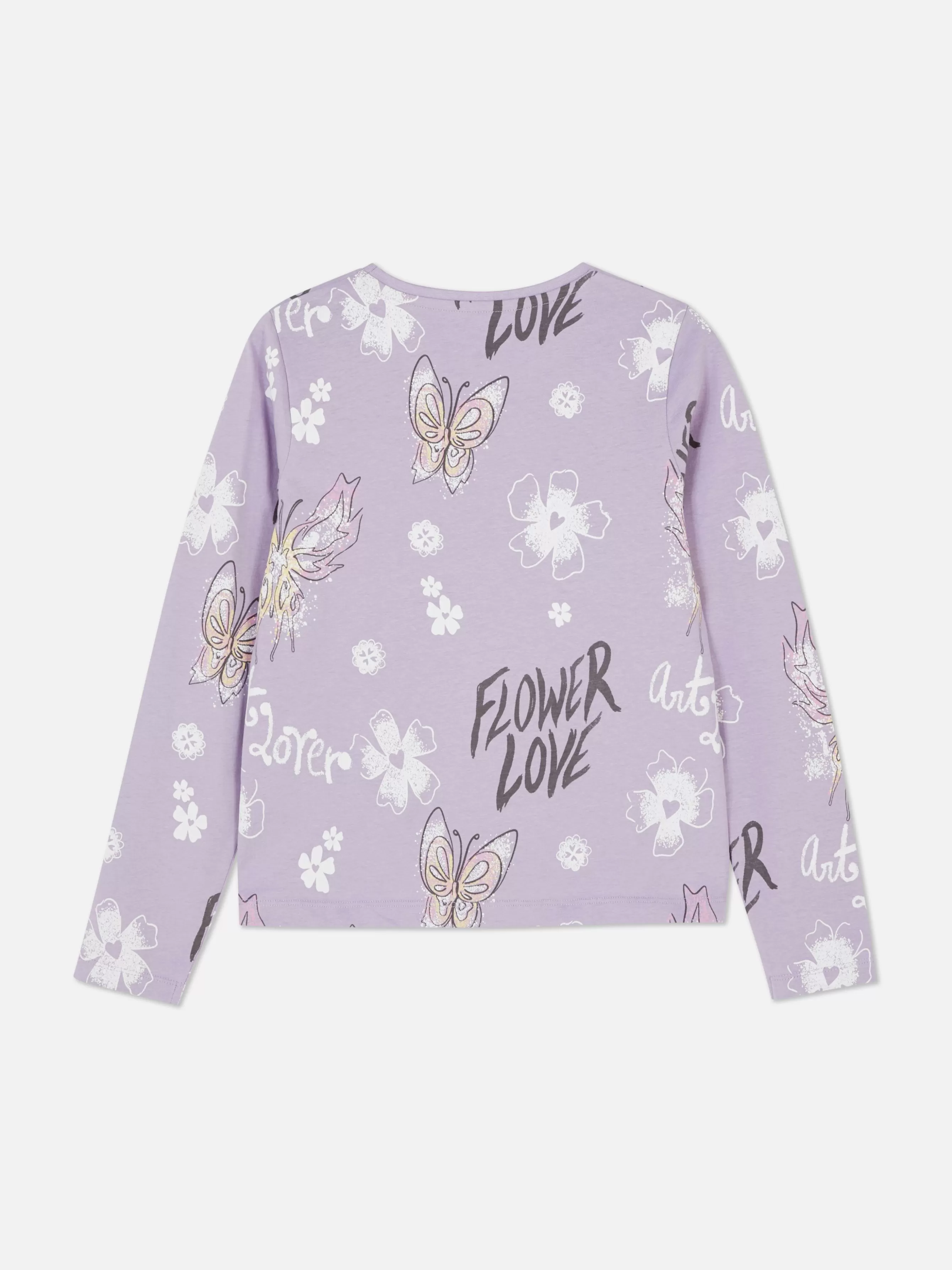 New Primark T-shirt Manches Longues à Motifs Lilas